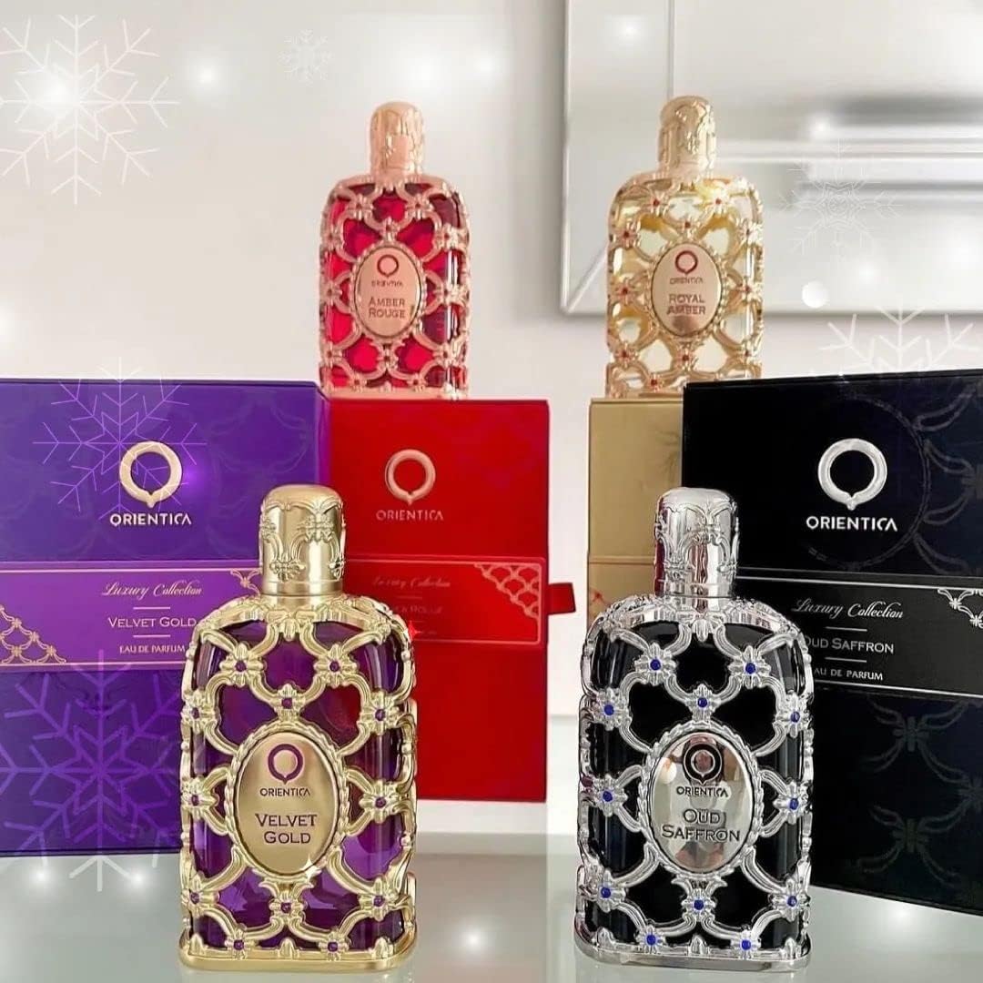 Orientica Luxury Amber Rouge 4 Pc Perfume Gift Set - Notes of Amber Saffron, Jasmine & Orange - Woody, Floral Arabic Perfumes for Women & Men - Perfumes Arabes de Mujer y Hombres - Image 6