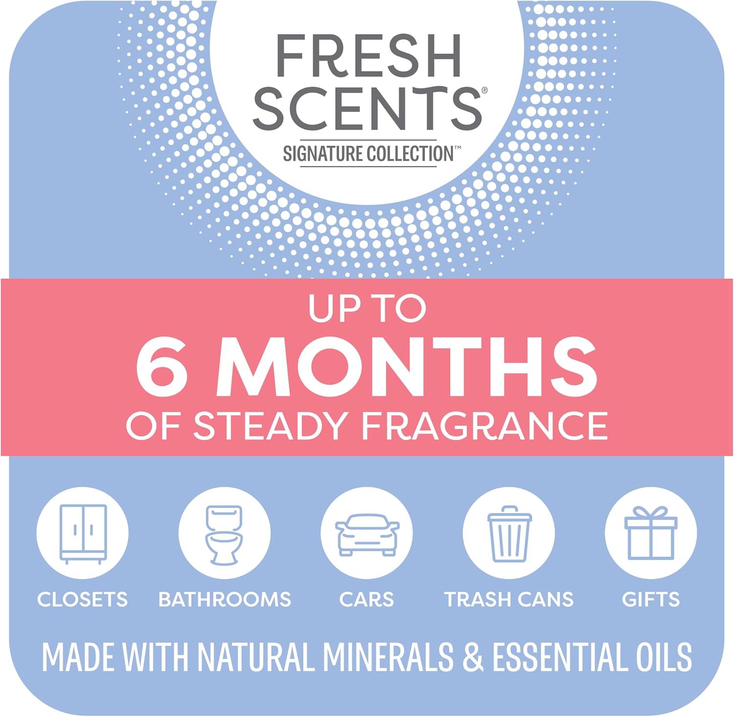 Fresh Scents Scented Sachets | White Cotton |Home Fragrance | Long Lasting (Up to 6 Months) | Air Freshener for Closets, Drawers, & Cars | 6 Pack - Image 3