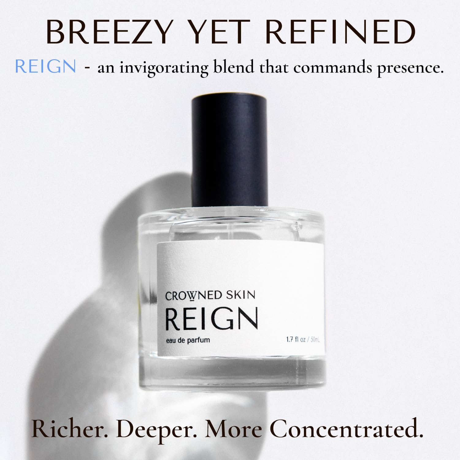 Crowned Skin Reign Eau de Parfum for Men | Fresh & Nautical | Scented with Pink Pepper & Bergamot | Luxury Cologne | All-Day Fragrance | 50mL - Image 5