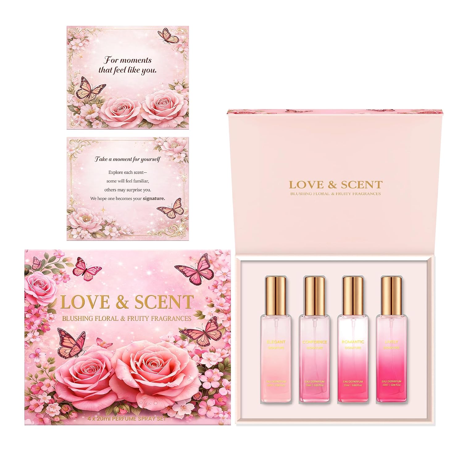 Perfume Gift Set for Women, 4x20ml Travel Size Perfume, Fresh Floral Fruity Fragrance Set, Eau de Parfum Spray, Gift Set for Women, Girlfriend & Mom - Image 9