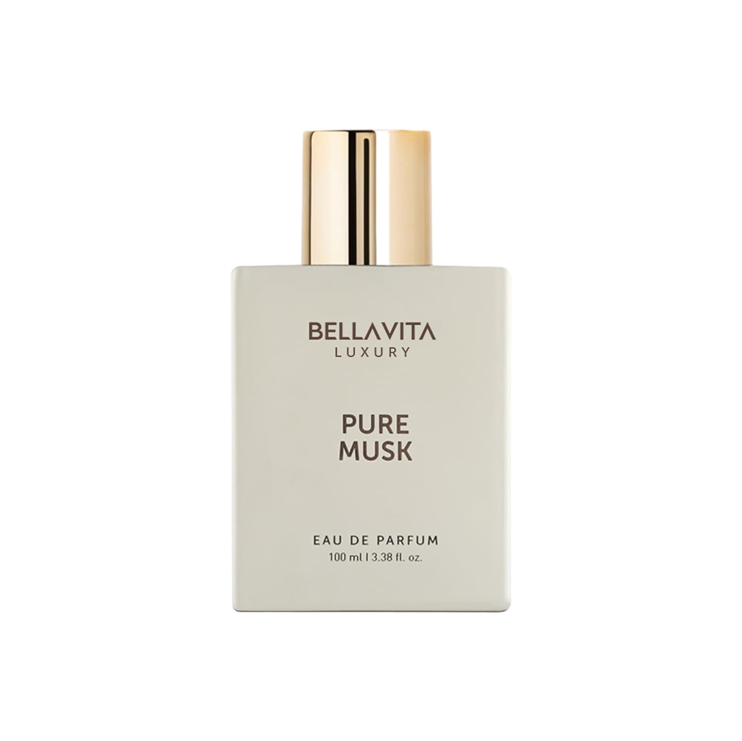 Bellavita Luxury Pure Musk Eau de Parfum | 100 ml (3.4 fl.oz.) | Perfume for Men and Women | Floral, Lily of the Valley, Sandalwood, Tolu Balsam Notes | Long Lasting Unisex Fragrance