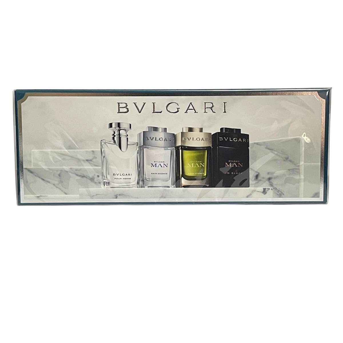 Bvlgari The Mens Gift Collection for Men - 4 Pc Mini Gift Set 5ml Pour Homme(EDT), EDP- Rain Essence, Wood Essence, Man In Black. - Image 2