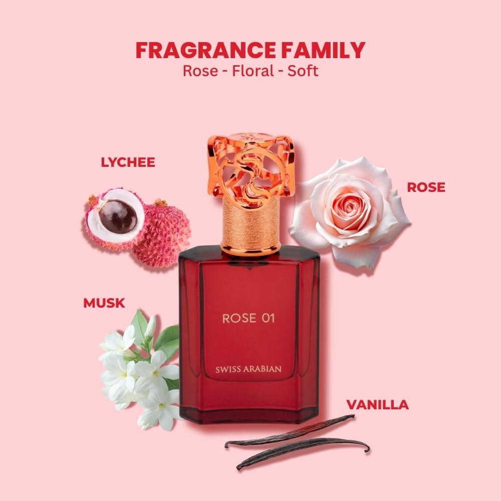 Swiss Arabian Rose 01 - Luxury Products From Dubai - Long Lasting, Addictive Personal EDP Spray Fragrance - Seductive Signature Aroma - 1.7 Oz - Image 5