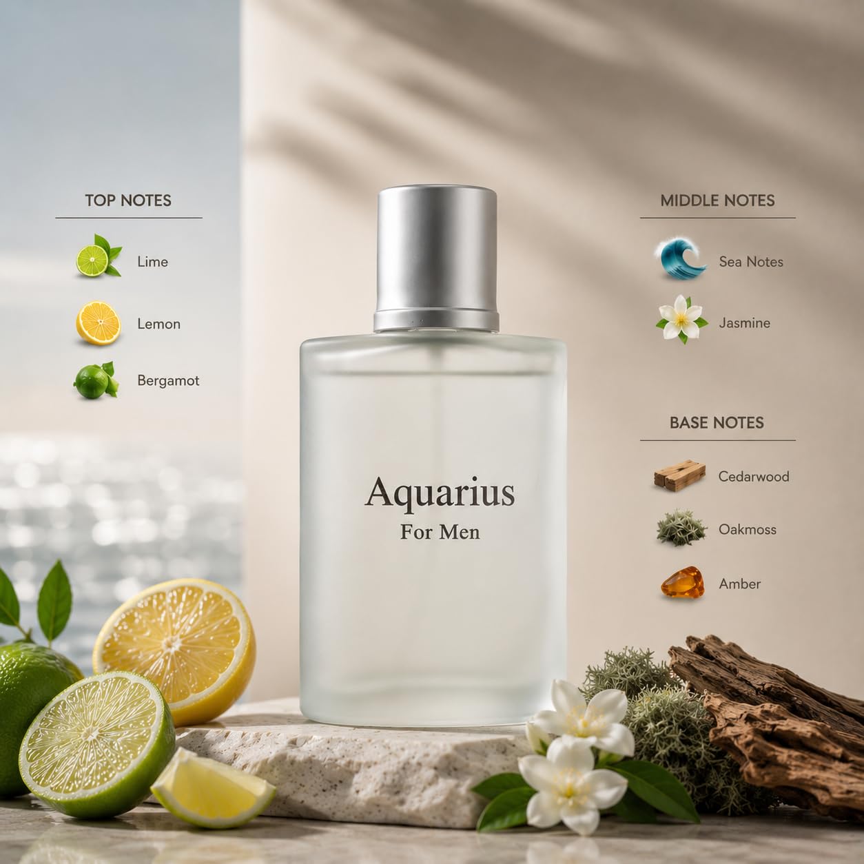 Fresh Everyday Collection for Men – 3 Piece Cologne Gift Set with Aquarius Blue, Aquarius Pour Homme & Azure Noir – Long Lasting Fresh Men’s Fragrance Set - Image 4
