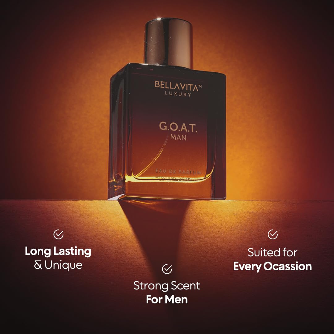 Bellavita Luxury G.O.A.T. Eau de Parfum | 100 ml (3.4 fl.oz.) | Perfume for Men | Citrus, Bergamot, Patchouli, and Vetiver Notes | Long Lasting Men's Fragrance - Image 4