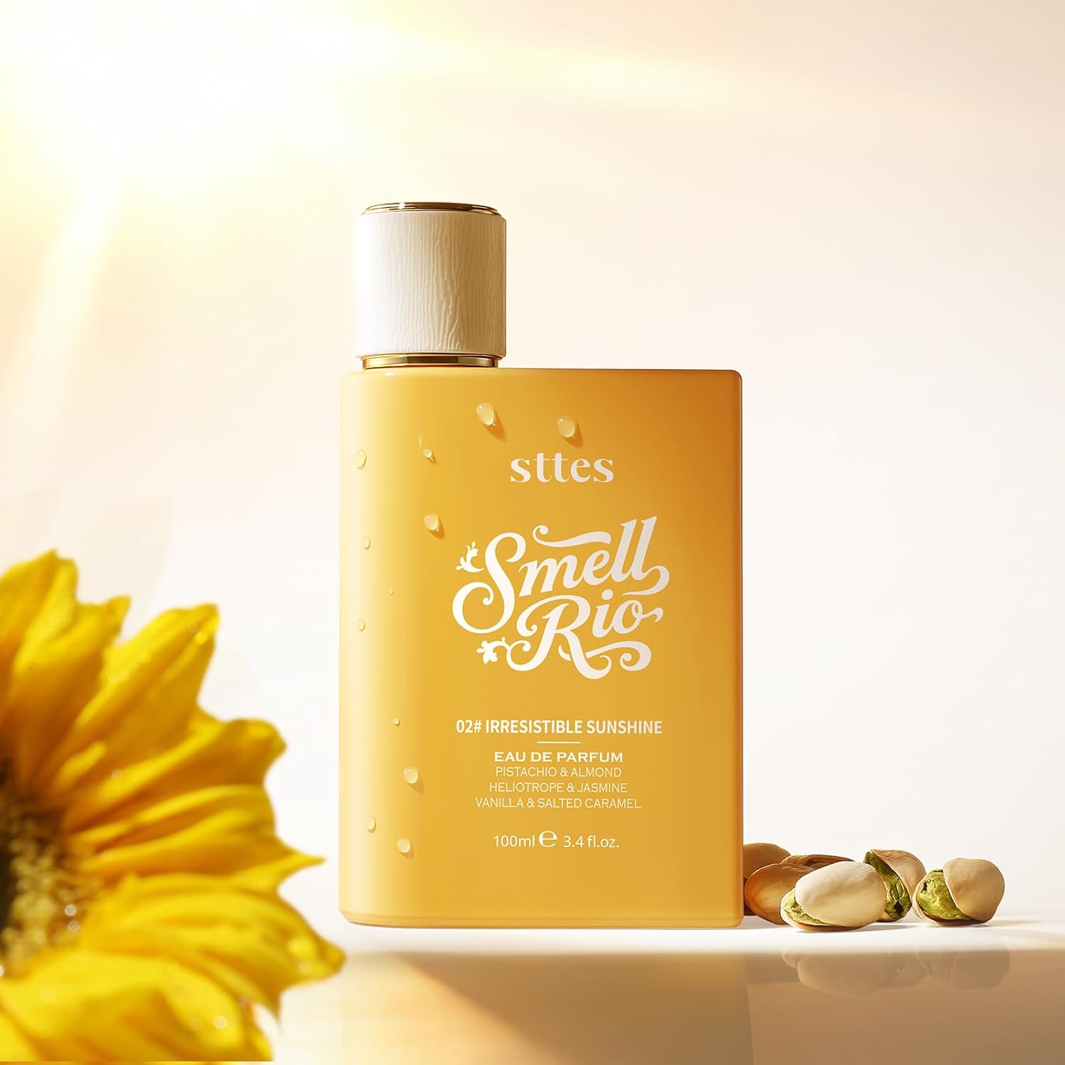 Sttes Perfume 02# Irresistible Sunshine for Women - Pistachio, Vanilla & Salted Caramel Eau de Perfume 100ml (3.4fl oz) Sweet Gourmand Caramel Vanilla Fragrance (Evolution of 602) - Image 6