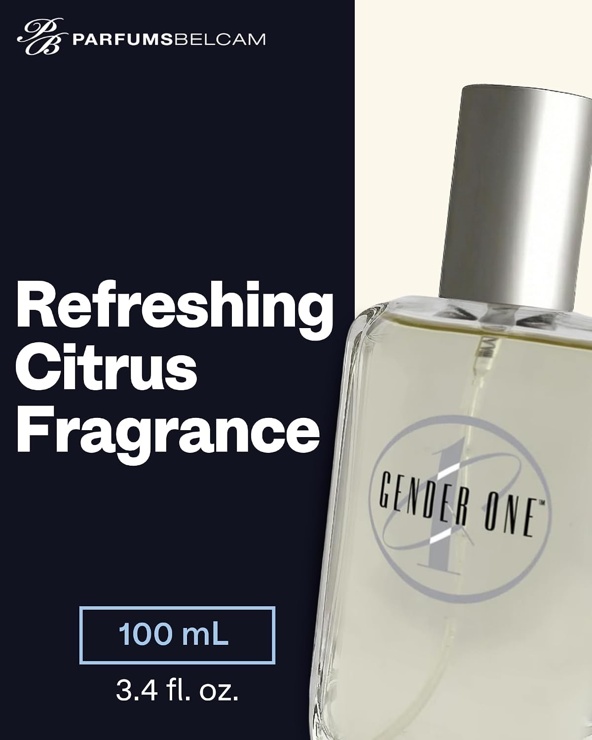 PB ParfumsBelcam Gender One Eau de Toilette Spray for Men & Women - Fresh Citrus & Green Tea Scent with Bergamot, Cardamom, Jasmine & Musk, Long-Lasting Unisex Perfume, Affordable Perfume – 3.4 Fl Oz - Image 2
