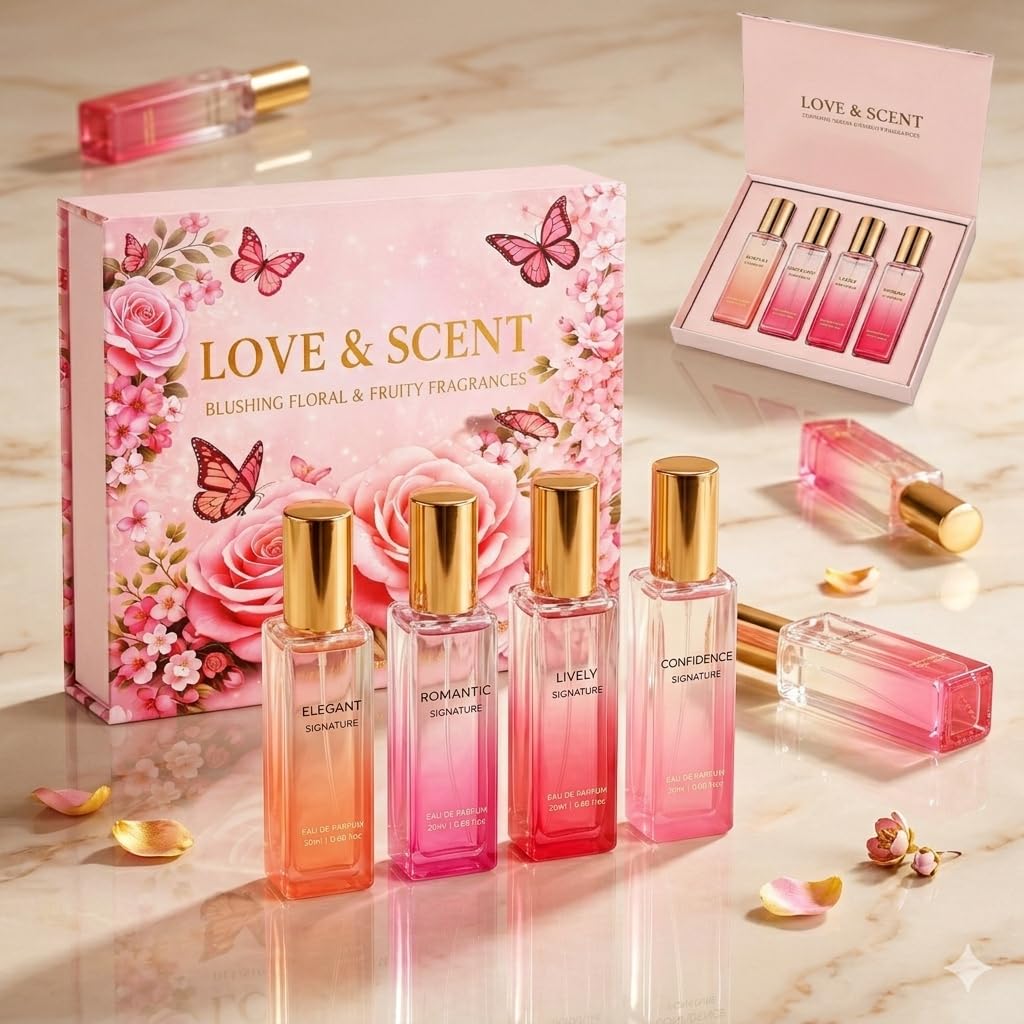 Perfume Gift Set for Women, 4x20ml Travel Size Perfume, Fresh Floral Fruity Fragrance Set, Eau de Parfum Spray, Gift Set for Women, Girlfriend & Mom - Image 8