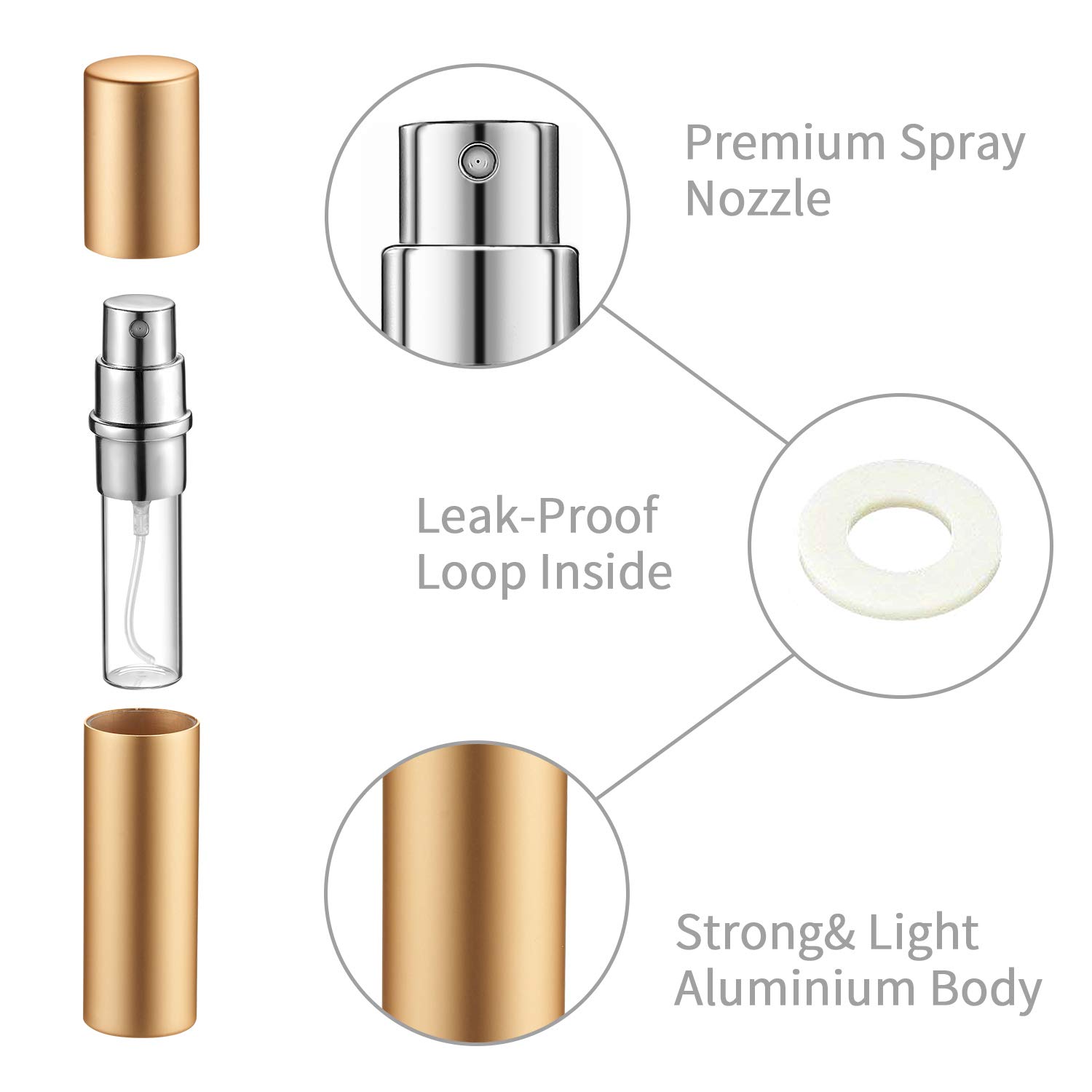 Boao 14 Pcs 5 ml Perfume Travel Refillable Atomizer Multicolor Mini Fragrance Sample Cologne Dispenser Glass Lined Portable with Refill Pump Perfume Spray Bottle for Women Men Outgoing Traveling - Image 4