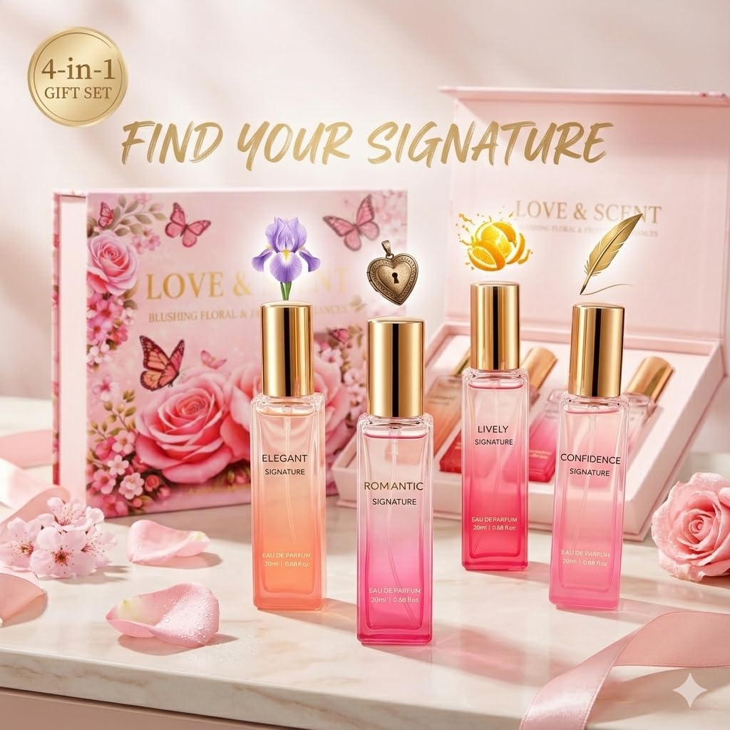 Perfume Gift Set for Women, 4x20ml Travel Size Perfume, Fresh Floral Fruity Fragrance Set, Eau de Parfum Spray, Gift Set for Women, Girlfriend & Mom - Image 2