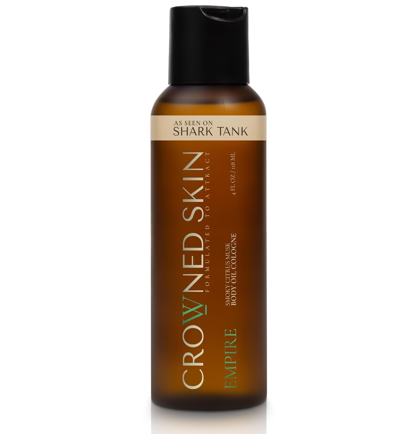 Crowned Skin Empire Body Oil Cologne for Men | Smoky Citrus Musk | As Seen On Shark Tank | Scented with Lemon & Lavender | Infused with Natural Jojoba & Grapeseed Oil | All-Day Fragrance | 4oz