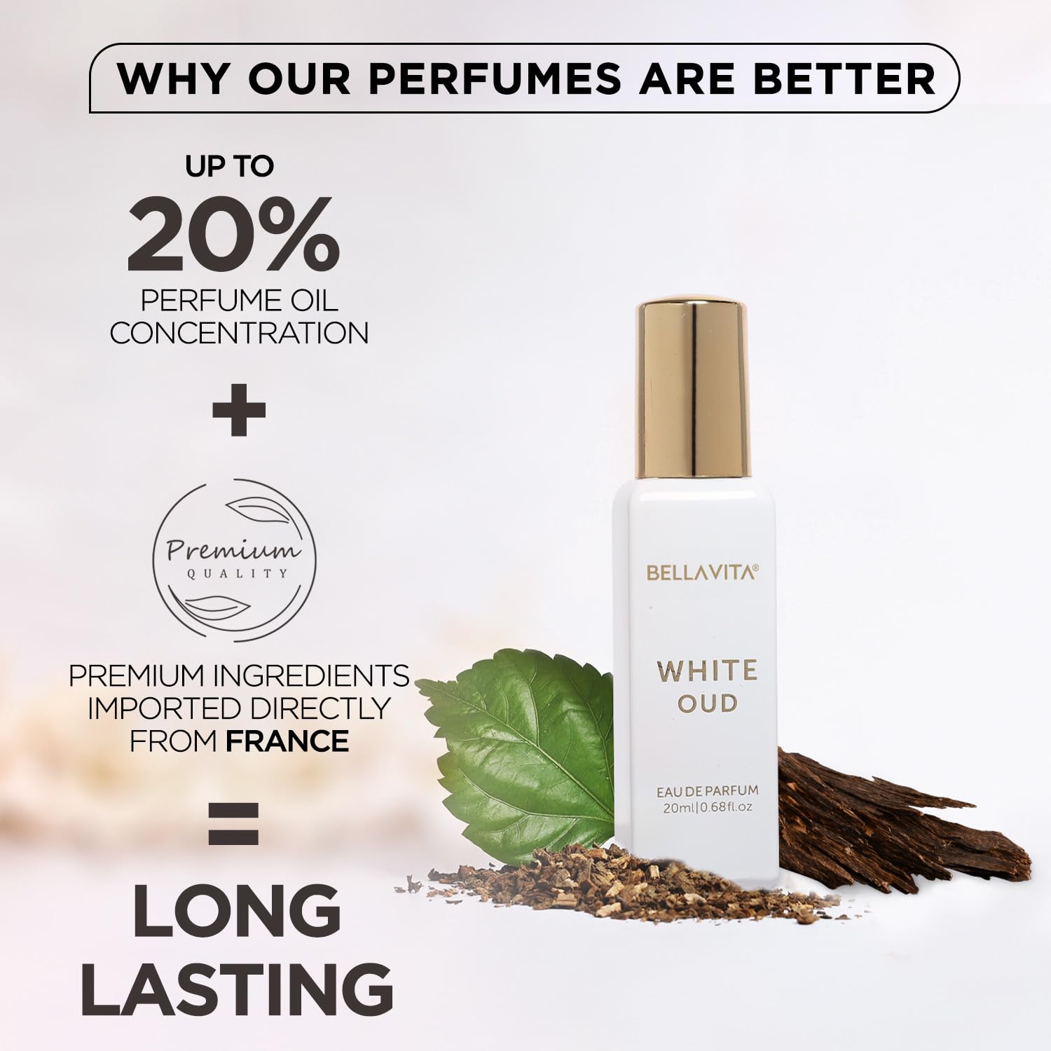 Bellavita Luxury WHITE OUD Eau de Parfum | 20 ml (0.7 fl.oz.) | Travel Size Perfume for Men and Women | Fruity, Artemisia Lemon, Freesia, and Tobacco Notes | Long Lasting Unisex Fragrance - Image 4