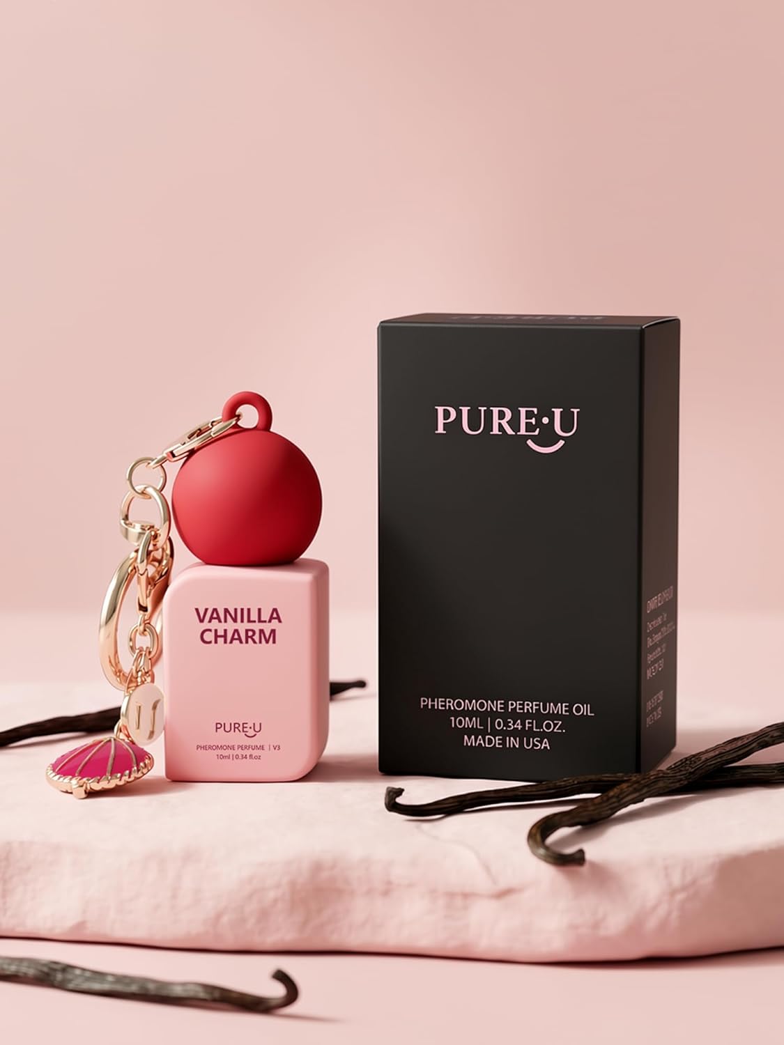 PUREU Creamy Vanilla Sandalwood Pheromone Perfume Oil for Women, Long Lasting Extrait de Parfum Roll On with Clip-on Keychain, Alcohol-Free Sweet Gourmand Travel Size for Date & On-the-Go, 0.34 Fl OZ - Image 8