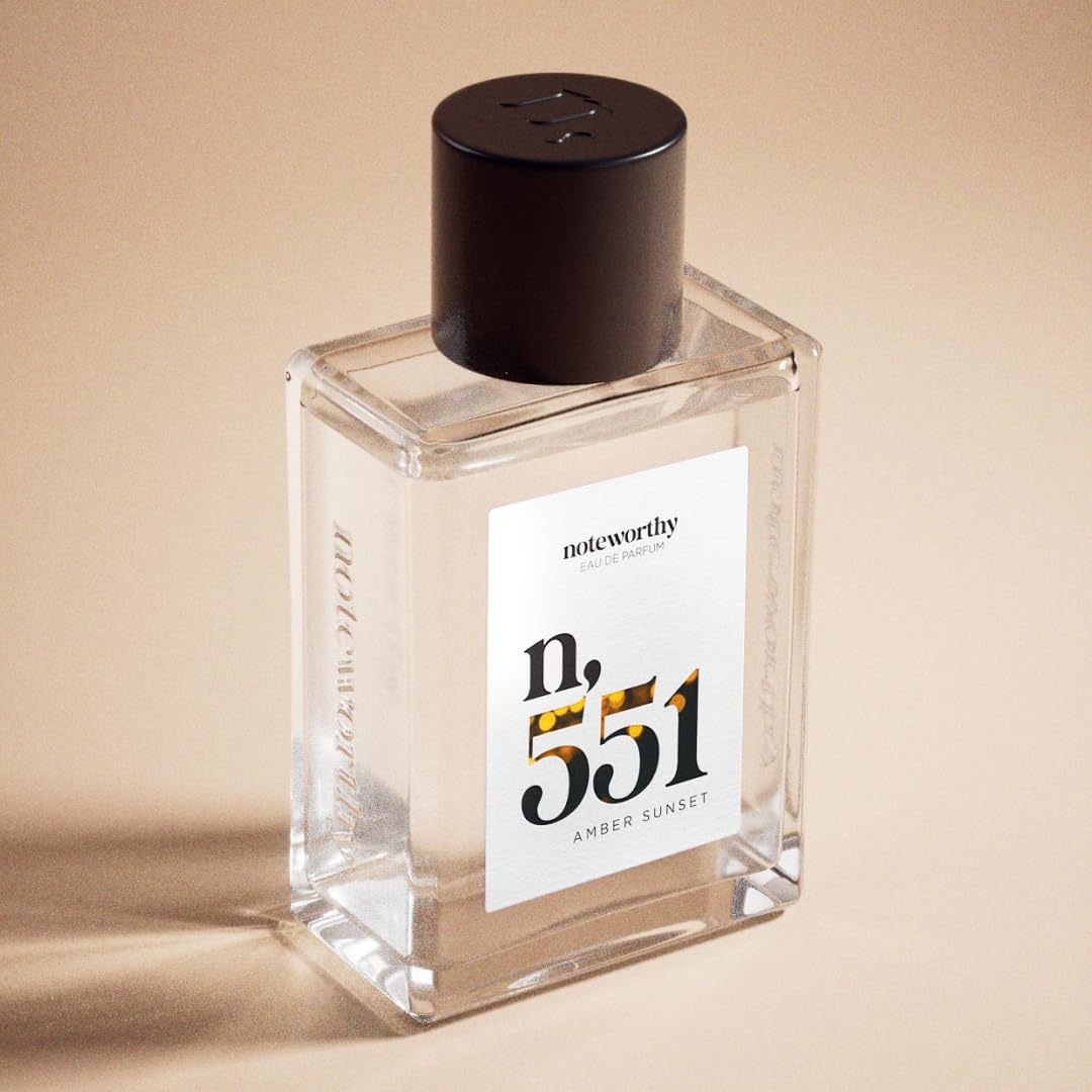 Noteworthy n,551 Amber Sunset Eau De Parfum – Lily of the Valley, Amber, Sandalwood | Sophisticated, Warm Fragrance for Any Occasion | Long-lasting Unisex Perfume for Women & Men (100ml) - Image 7