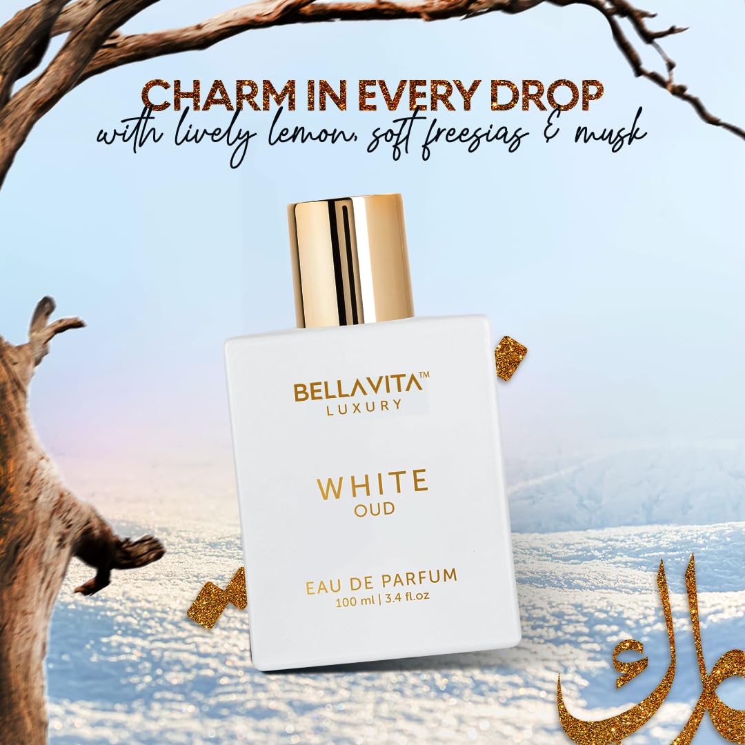 Bellavita Luxury White Oud Eau de Parfum | 100 ml (3.4 fl.oz.) | Perfume for Men and Women | Fruity, Artemisia Lemon, Freesia, and Tobacco Notes | Long Lasting Unisex Fragrance - Image 3