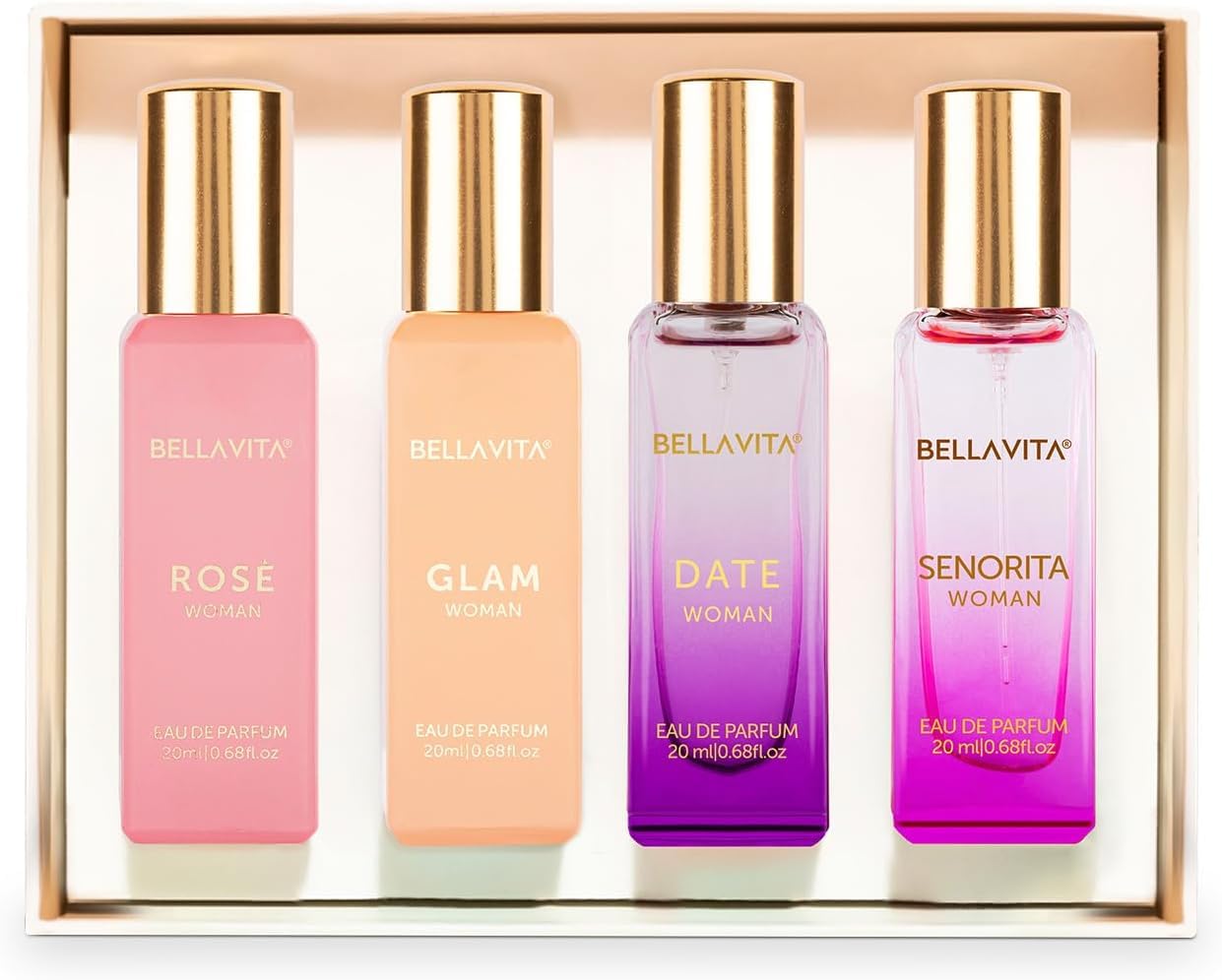 Bellavita Luxury Women's Perfume Gift Set with Rose, Senorita, Date, and Glam | 80ml | Perfume for Women | Pink Pepper, Yuzu and Floral Peach | Long Lasting Fragrance |Mother's day present - Image 6