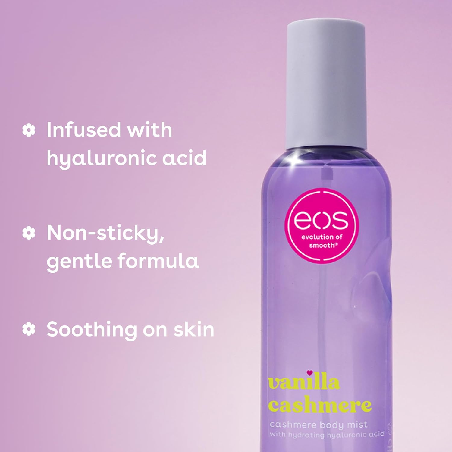 eos Cashmere Body Mist, Vanilla Cashmere, soft musk, cozy caramel, hair mist, body spray for women, moisturizing, hyaluronic acid, body spray, vegan, cruelty-free, 6 fl oz - Image 5