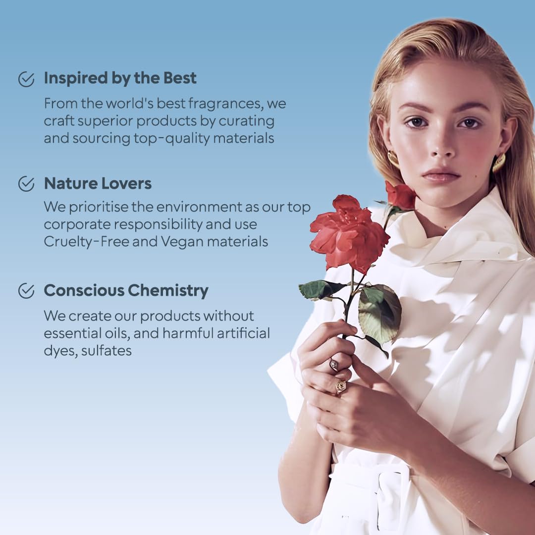 Bellavita Luxury ROSE Eau de Parfum | 100 ml (3.4 fl.oz.) | Perfume for Women | Fresh, Floral Peach, Jasmine, and Ambery Musk Notes | Long Lasting Women's Day Special Fragrance - Image 7