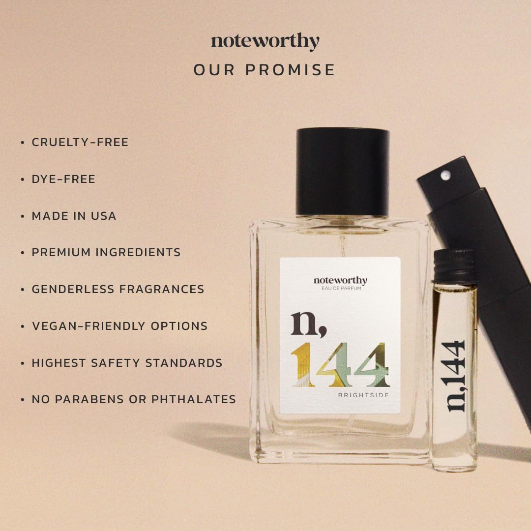 Noteworthy n,144 Brightside Eau De Parfum – Citrus, Vanilla | Sophisticated, Warm Fragrance for Any Occasion | Long-lasting Unisex Perfume for Women & Men (100ml) - Image 3
