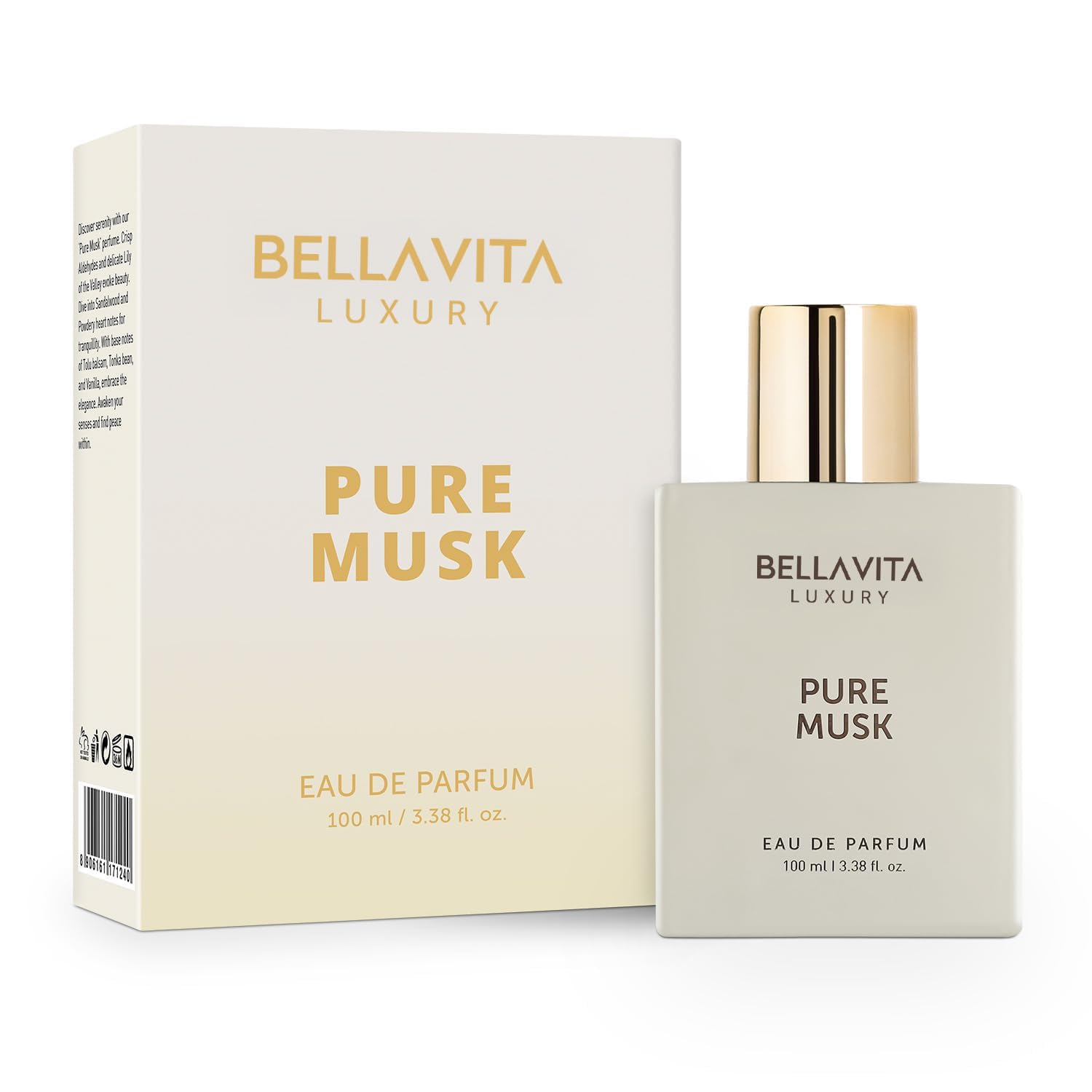 Bellavita Luxury Pure Musk Eau de Parfum | 100 ml (3.4 fl.oz.) | Perfume for Men and Women | Floral, Lily of the Valley, Sandalwood, Tolu Balsam Notes | Long Lasting Unisex Fragrance - Image 8