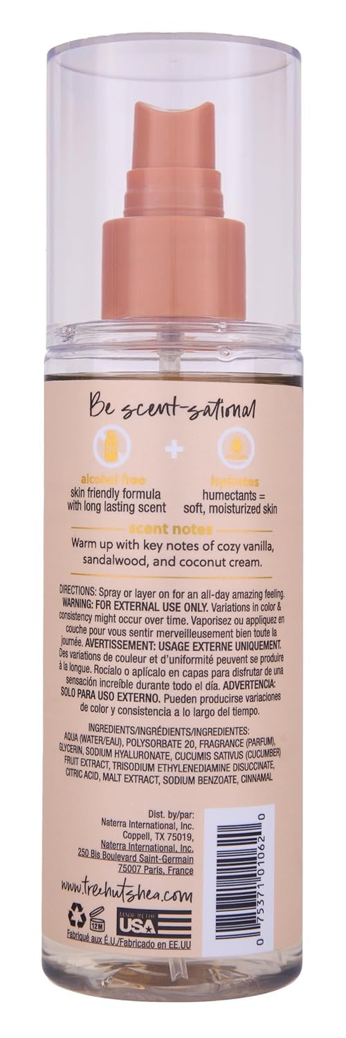 Tree Hut Vanilla Hair & Body Mist, Hydrating & Alcohol-Free Body Spray, Fragrance with Vanilla, Sandalwood & Coconut Notes, Alcohol-Free Formula, Spray, 6 Fl Oz. - Image 3