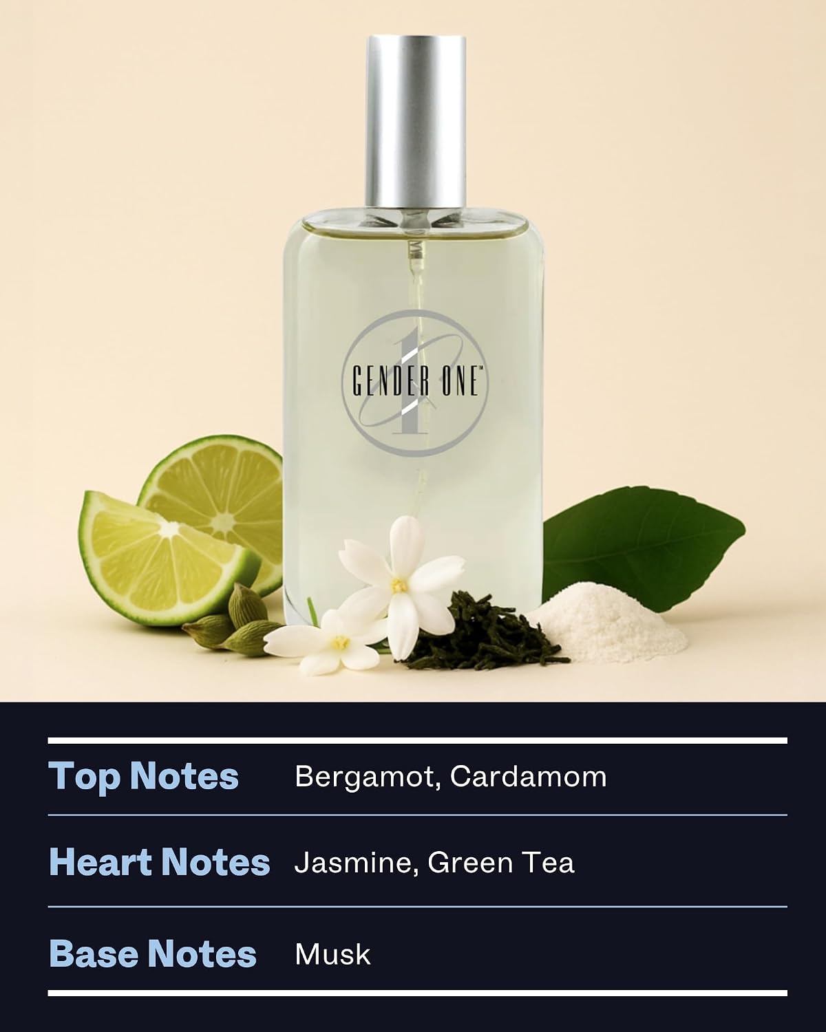 PB ParfumsBelcam Gender One Eau de Toilette Spray for Men & Women - Fresh Citrus & Green Tea Scent with Bergamot, Cardamom, Jasmine & Musk, Long-Lasting Unisex Perfume, Affordable Perfume – 3.4 Fl Oz - Image 3