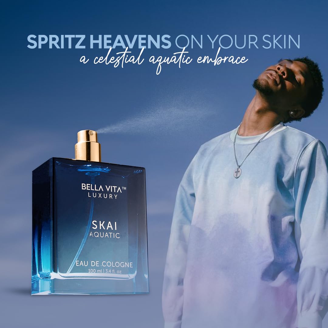 Bellavita Luxury SKAI Eau de Cologne | 100 ml (3.4 fl.oz.) | Perfume for Men and Women | Citrus, Bergamot, Clary Sage, and Patchouli Notes | Long Lasting Unisex Fragrance - Image 3