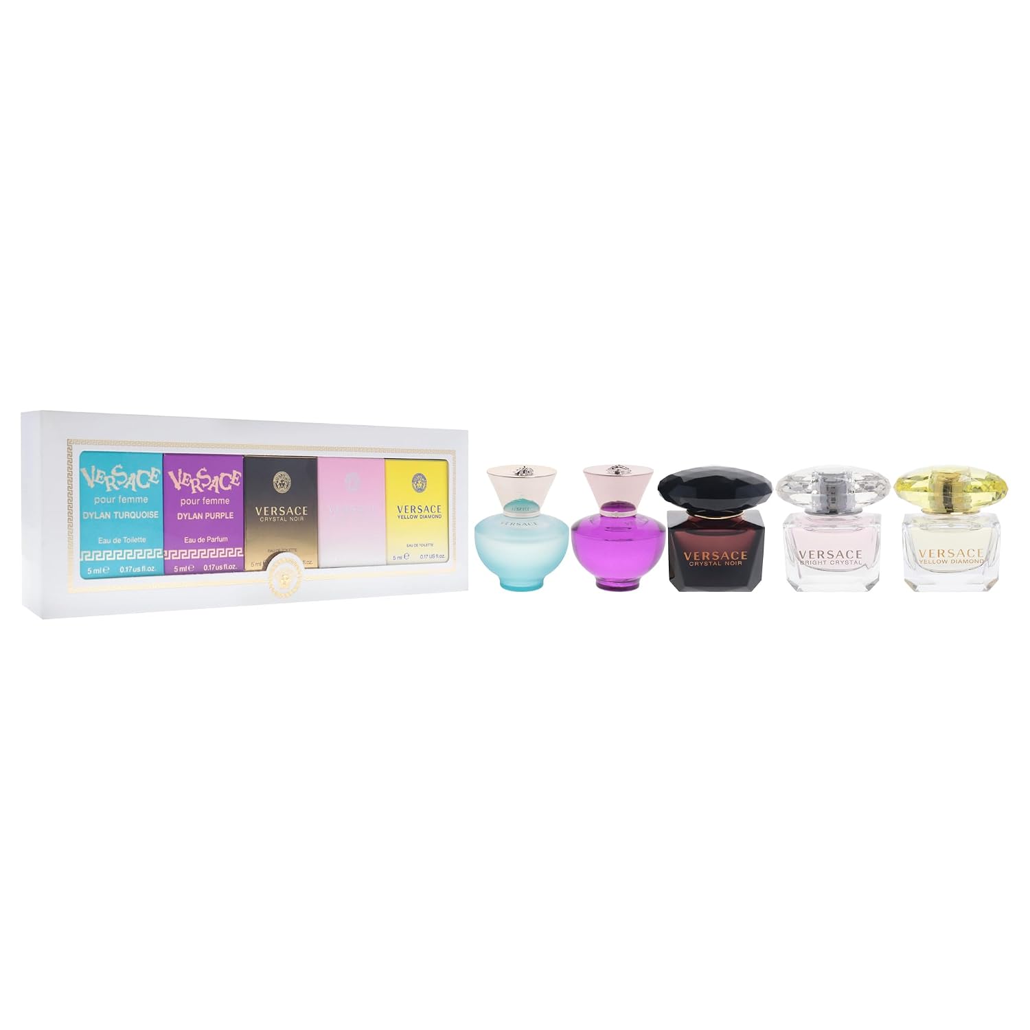 Versace Miniatures Collection for Women - 5 Pc Fragrance Gift Set | Iconic Luxury Perfumes | Travel-Friendly & Perfect for Gifting - Image 3