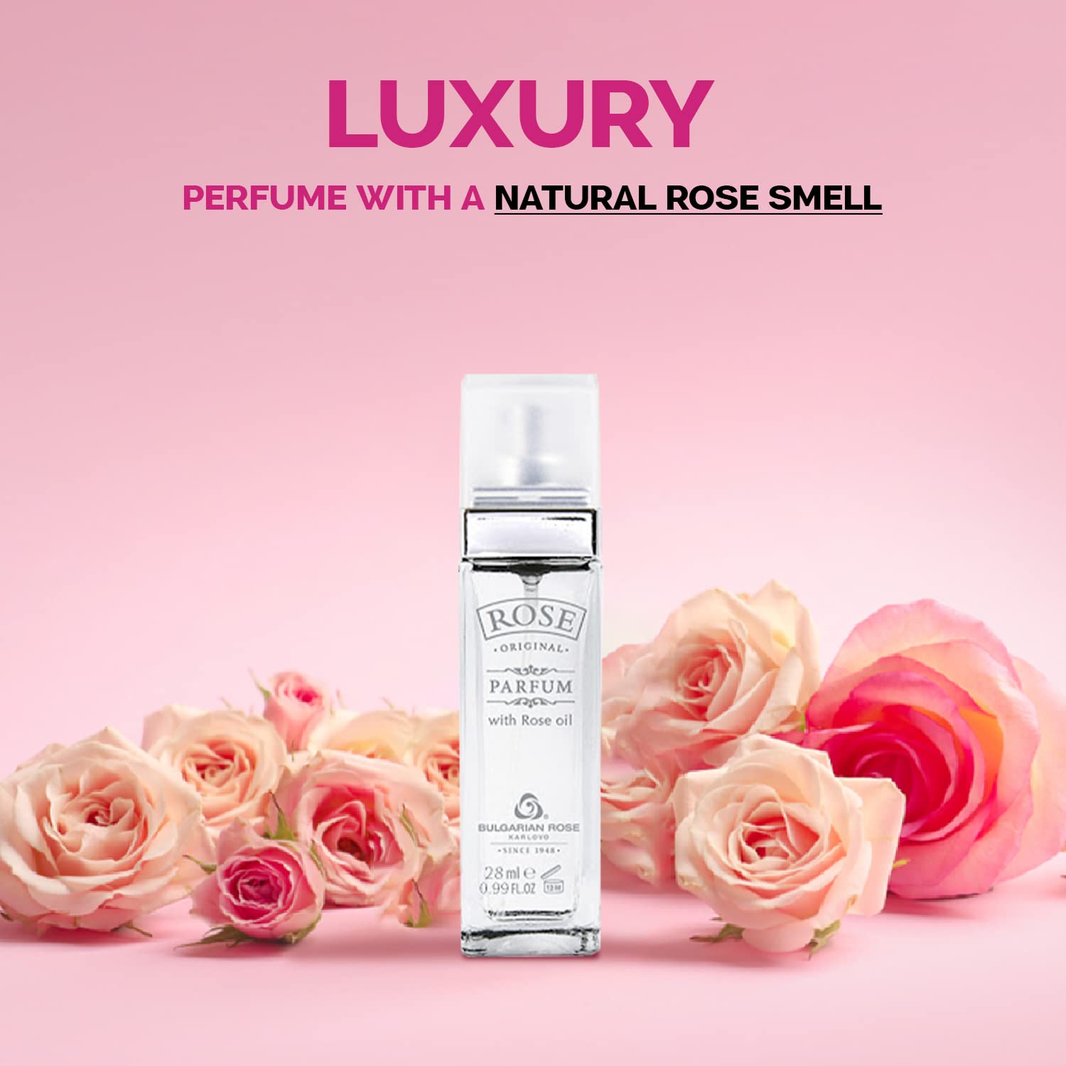 Original Bulgarian Rose Perfume - Natural Original Parfum - Aromatic Rose Fragrance - Long Lasting Freshness - Paraben Free - Unisex Perfume - Perfect for Everyone - 28ml - Image 3