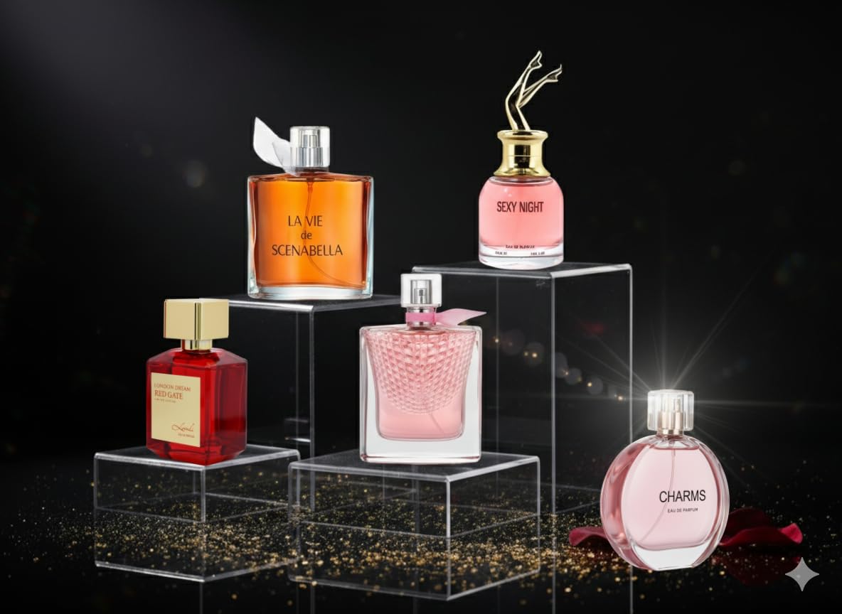 Signature Scent Mini Perfume Gift Set for Women, 5-Piece Fragrance Sampler Collection, Travel Size Floral and Fruity Notes (Each 30ml Set including London Dream, Charms, Sexy Nights...) - Image 3