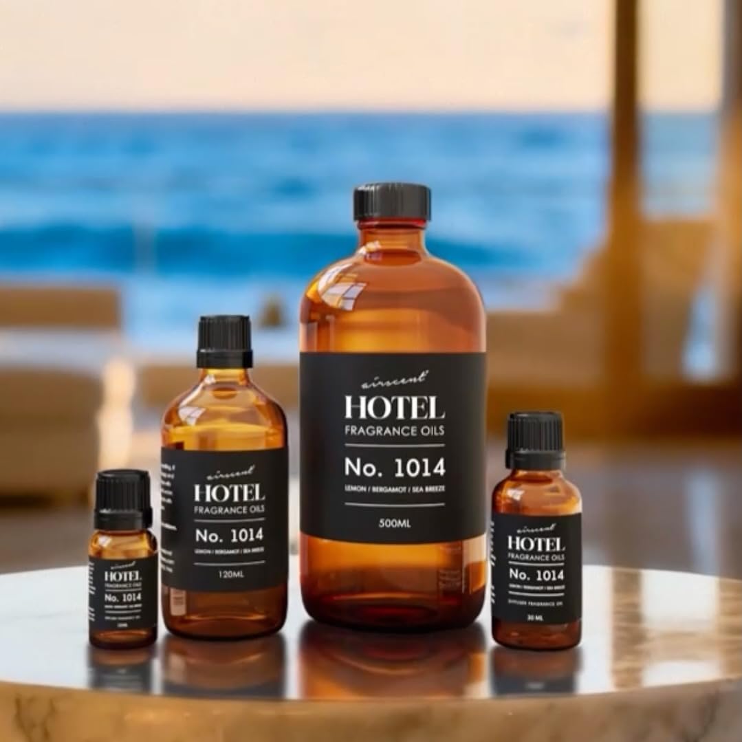 AirScent Hotel Diffuser Oil No. 1014 - Iconic 5-Star Hotel Blend - 10 mL | Lemon Bergamot Sea Breeze - Coastal Hotel Scent - Fragrance Oil for Ultrasonic and Waterless Diffusers and Crafting - Image 2