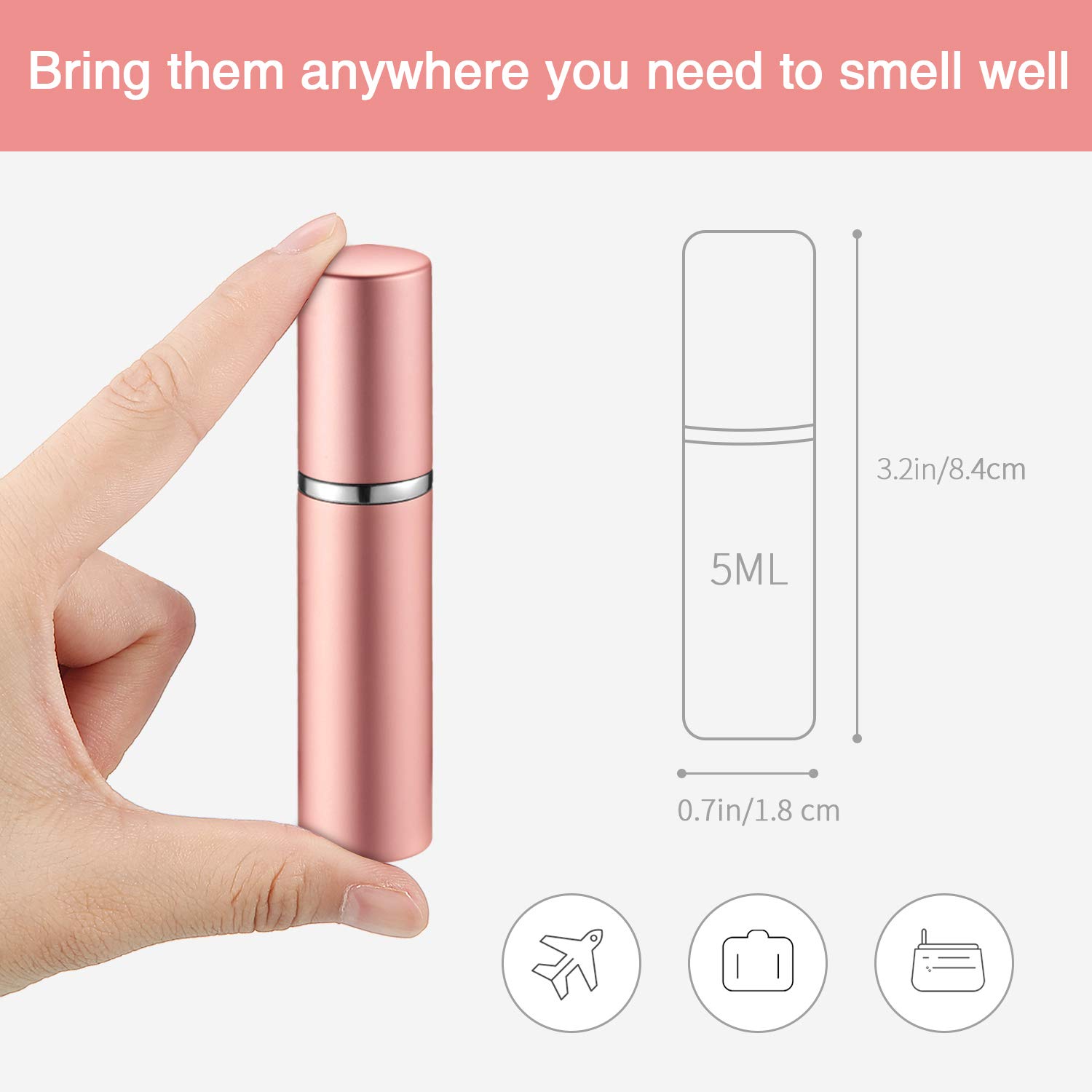 Boao 14 Pcs 5 ml Perfume Travel Refillable Atomizer Multicolor Mini Fragrance Sample Cologne Dispenser Glass Lined Portable with Refill Pump Perfume Spray Bottle for Women Men Outgoing Traveling - Image 2