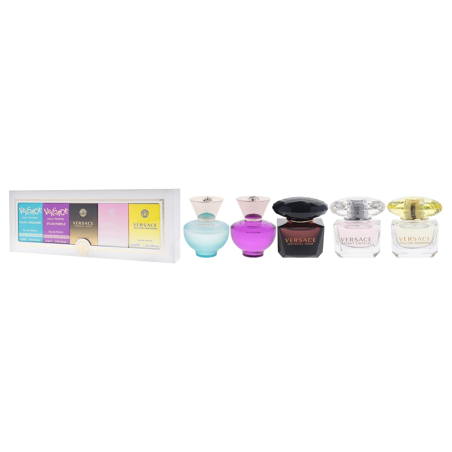 Versace Miniatures Collection for Women - 5 Pc Fragrance Gift Set | Iconic Luxury Perfumes | Travel-Friendly & Perfect for Gifting - Image 4