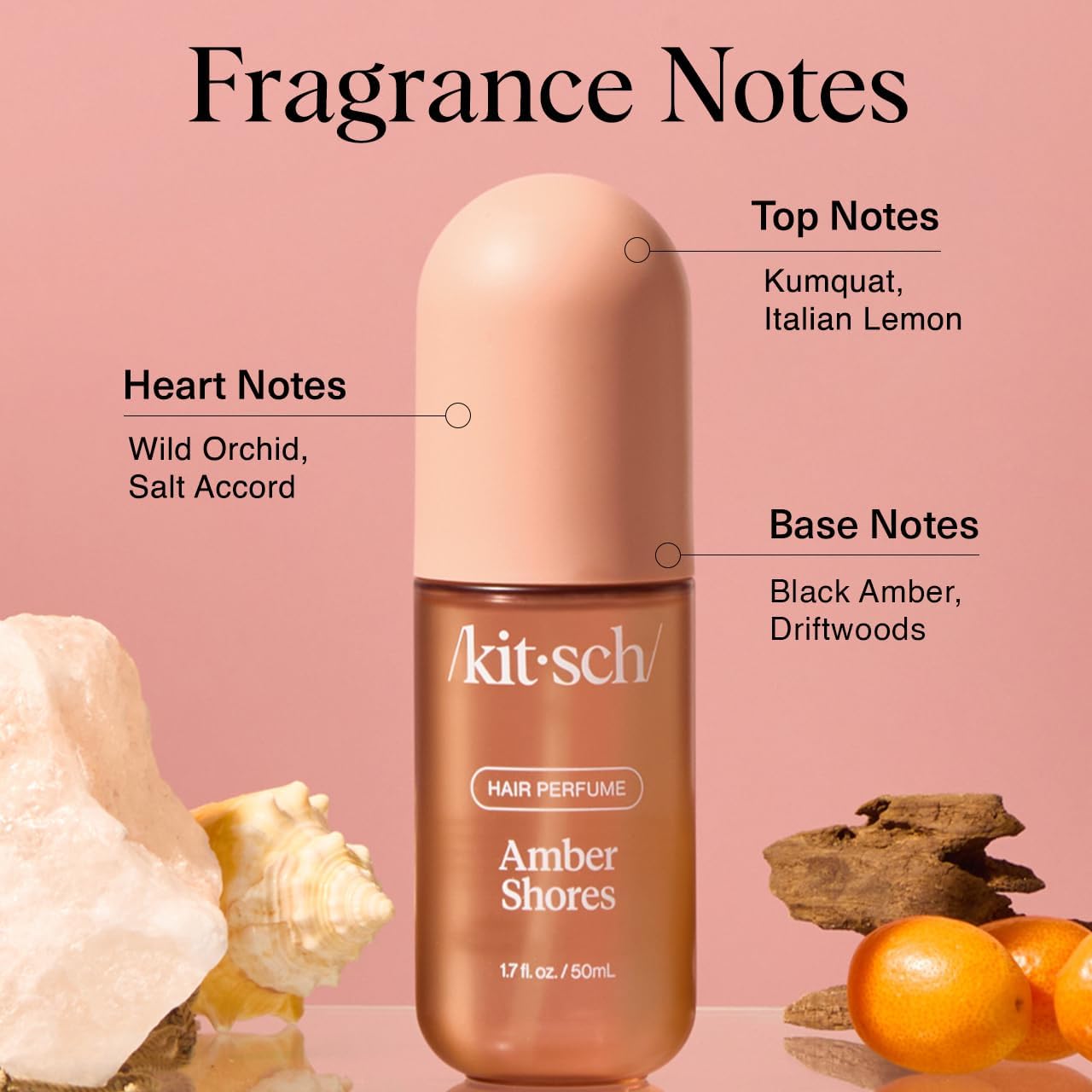 Kitsch Hair Perfume for Women - Amber Shores | Clean, Deodorizing & Patented Odor-Eliminating Technology Hair Spray & Body Mist - Freshen Hair, Body & Pillows - Woody Aquatic Scent - 50mL - Image 7