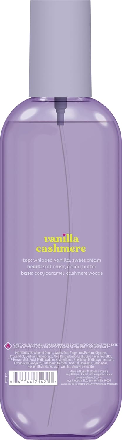 eos Cashmere Body Mist, Vanilla Cashmere, soft musk, cozy caramel, hair mist, body spray for women, moisturizing, hyaluronic acid, body spray, vegan, cruelty-free, 6 fl oz - Image 8