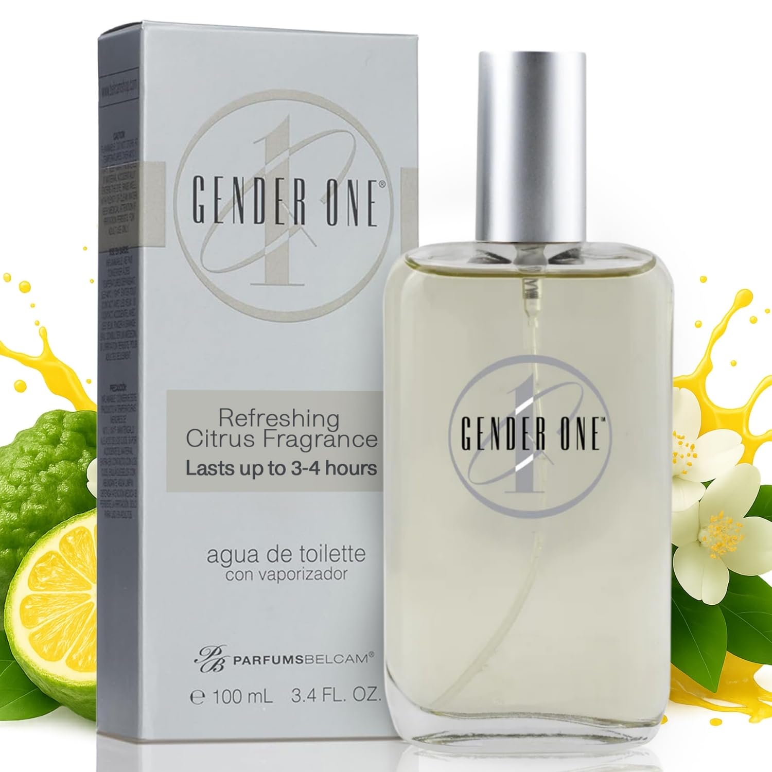 PB ParfumsBelcam Gender One Eau de Toilette Spray for Men & Women - Fresh Citrus & Green Tea Scent with Bergamot, Cardamom, Jasmine & Musk, Long-Lasting Unisex Perfume, Affordable Perfume – 3.4 Fl Oz