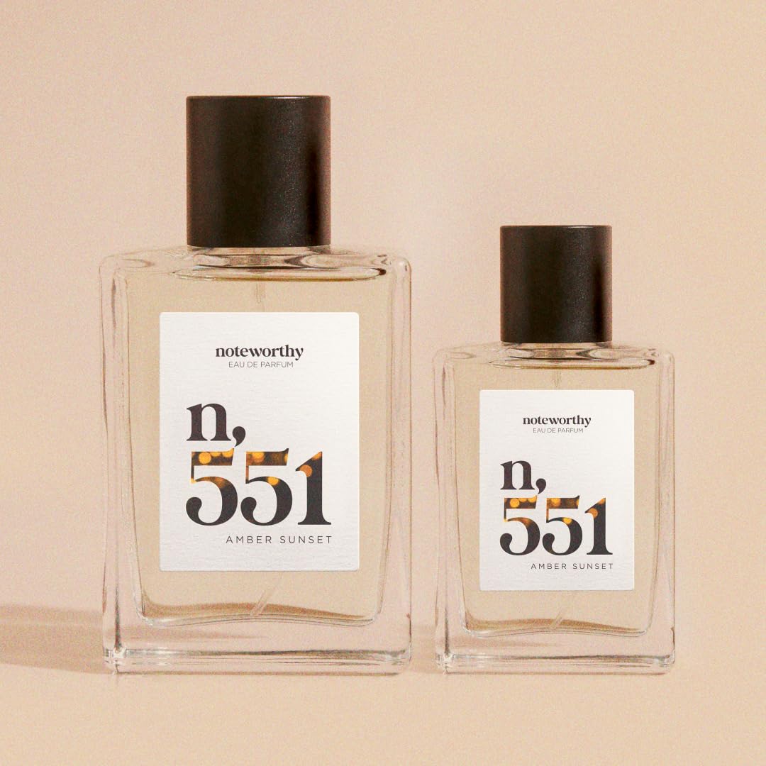 Noteworthy n,551 Amber Sunset Eau De Parfum – Lily of the Valley, Amber, Sandalwood | Sophisticated, Warm Fragrance for Any Occasion | Long-lasting Unisex Perfume for Women & Men (100ml) - Image 4