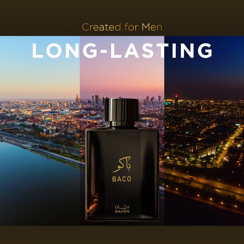 RAYAN Baco Tobacco & Leather Perfume for Men – Arabian Eau De Parfum, 100mL (3.34 Fl oz) Perfumes Arabes Para Hombres, Bold Men’s Perfume with Vetiver, Patchouli, Saffron & Spices – Ideal Gift for Him - Image 5