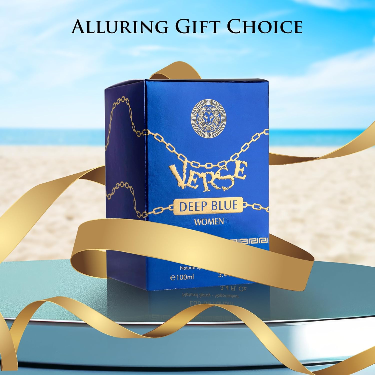 Verse Deep Blue for Women EDP 3.4 fl Oz- Floral, Fruity & Woody Accords - Top Notes of Apple, Black Currant & Clover Base Scent of Styrax, White Smooth Wood, Patchouli & Musk - Elegant 100ml Bottle - Image 7