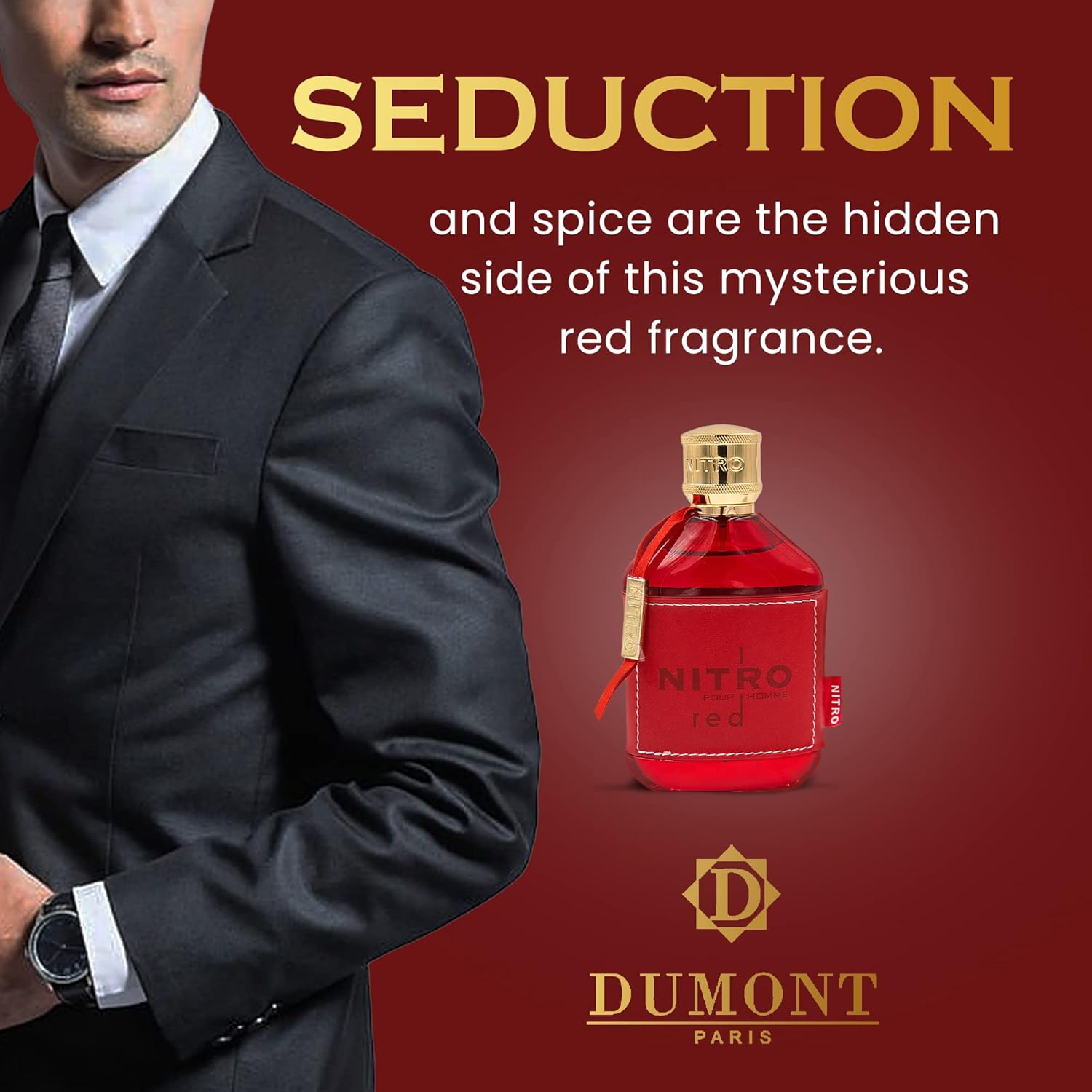 Dumont Nitro Red 3.4 Fl Oz Eau De Parfum for Men – Rich Fruity Woody Floral Fragrance – Luxurious Long Lasting Scent - Image 4
