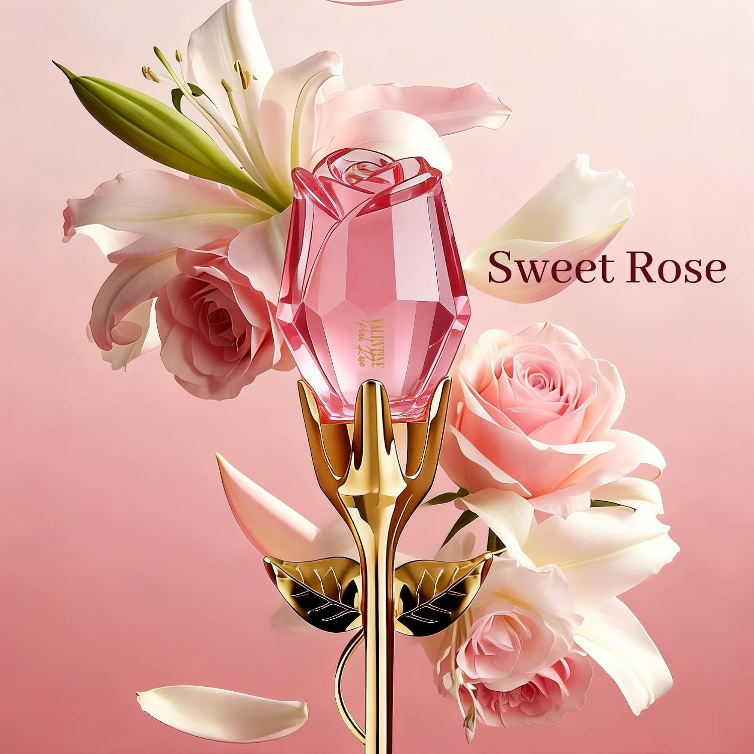 A CENTER Valentine Pink Rose Eau de Parfum for Women 3.4 Fl Oz | Long Lasting Oriental Floral Fragrance | Elegant Glass Spray Bottle | Cologne Gift Daily Use - Image 2