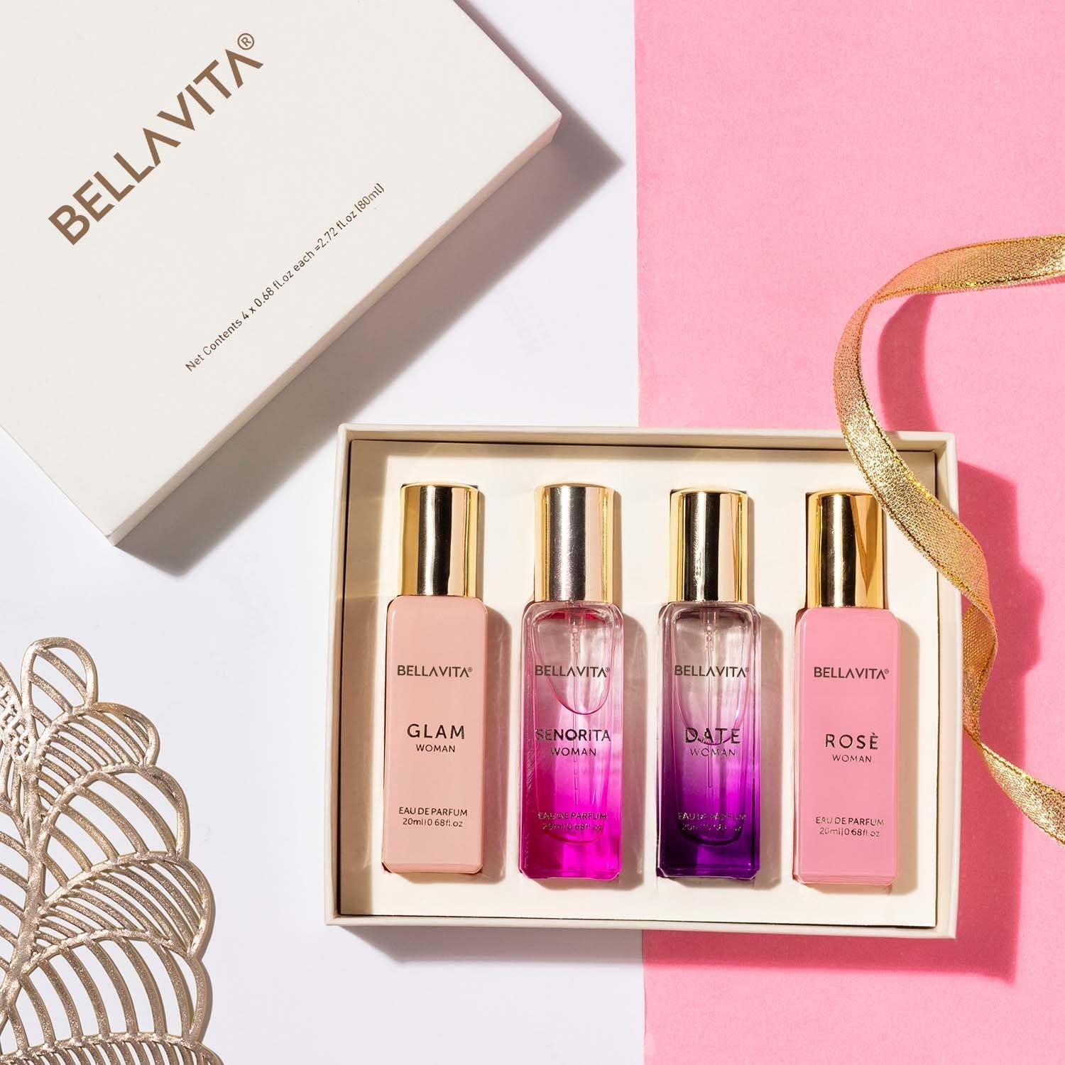 Bellavita Luxury Women's Perfume Gift Set with Rose, Senorita, Date, and Glam | 80ml | Perfume for Women | Pink Pepper, Yuzu and Floral Peach | Long Lasting Fragrance |Mother's day present - Image 3