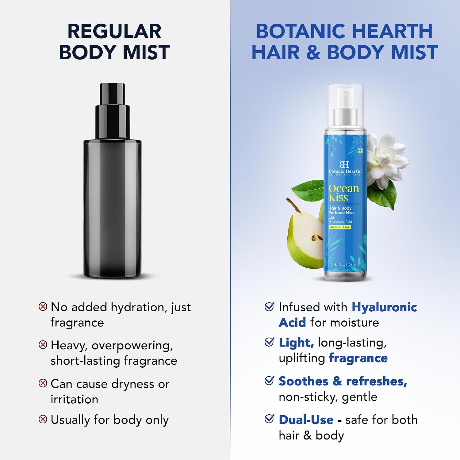 Botanic Hearth Ocean Kiss Hair Perfume & Body Mist, Long-Lasting Hair Deodorizer & Body Scent for Women & Men, Alcohol-Free Clean Fragrance Hair Spray For Everyday Wear, All Day Freshness, 3.4 Fl Oz - Image 7