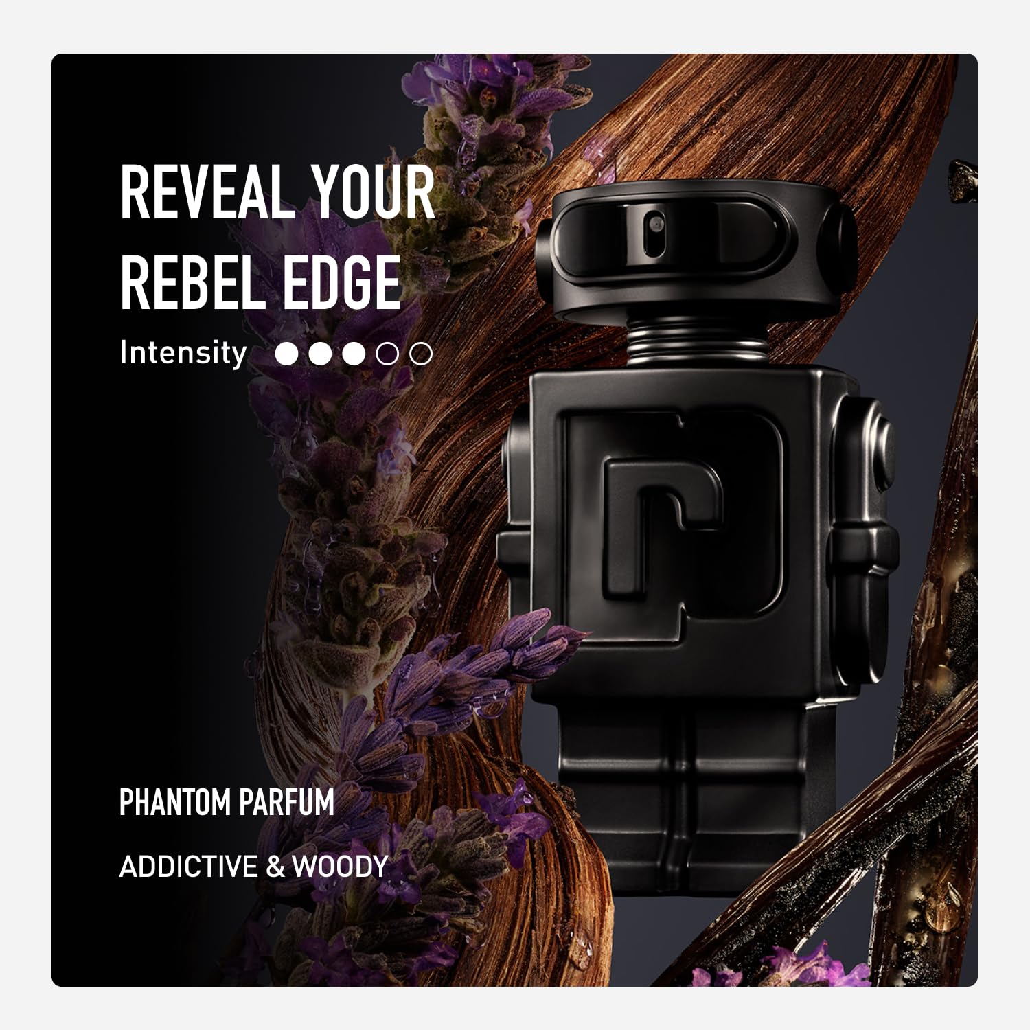 Rabanne Phantom Parfum Gift Set for Men - Discover Long Lasting Aromatic Woody Amber Parfum Fragrance + Deodorant Spray & Travel Cologne Spray - Father's Day, 3 Piece - Image 5