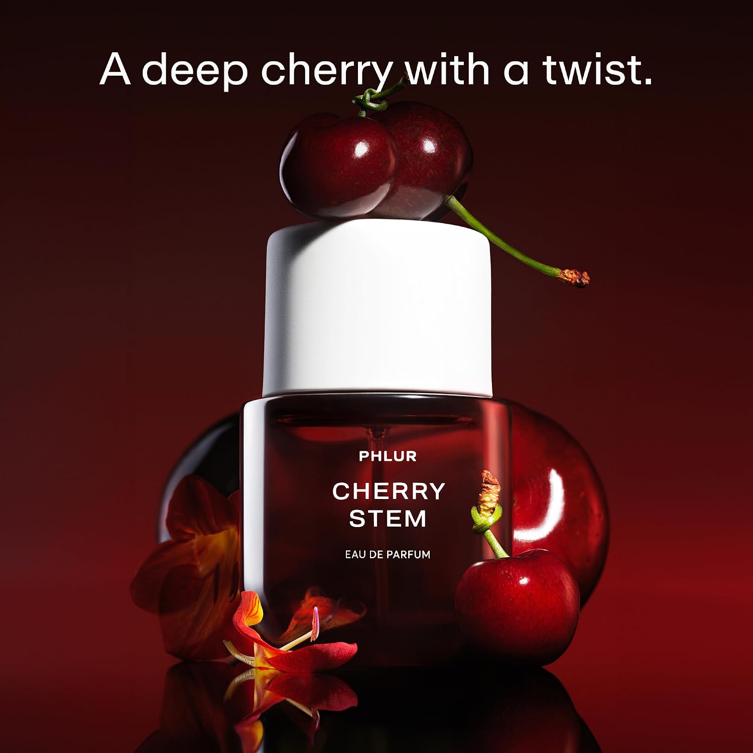 PHLUR Cherry Stem Perfume for Women & Men, 50 mL – Black Cherry & Caramel Eau de Parfum, Fruity Woody with Orange Brandy, Jasmine Ebony Woods & Soft Leather - Image 2