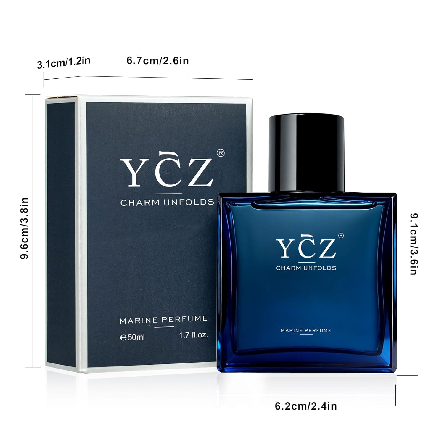 Ycz Midnight Marine Eau de Parfum for Men, 1.7 Fl Oz (50 mL), Long-Lasting Cologne, Fresh Marine & Woody Fragrance with Grapefruit, Ginger and Cedar Notes for Daily Wear, Date Night and Gifts - Image 9
