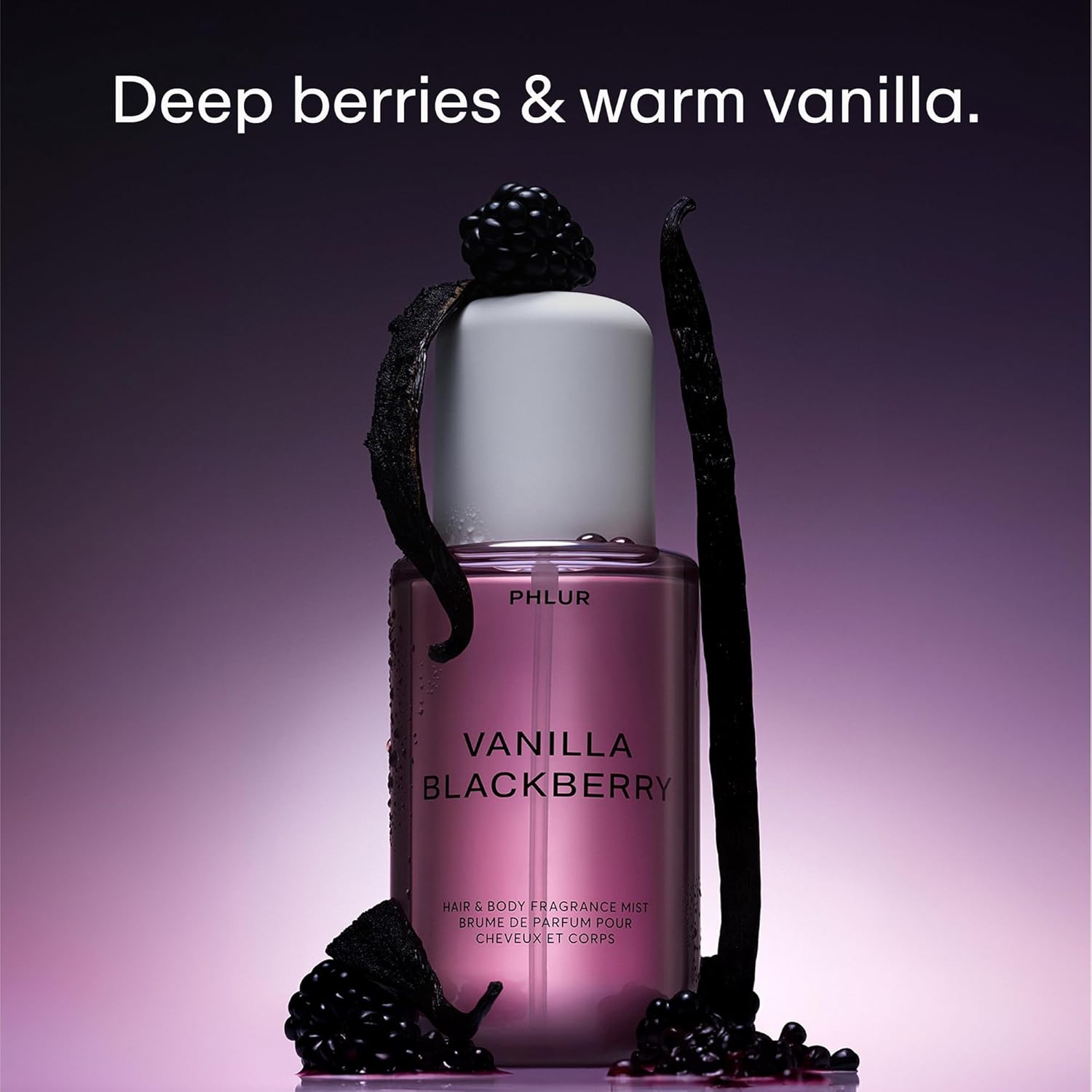 PHLUR Vanilla Blackberry Body Mist, 8 Fl Oz - Hair and Body Perfume | Vanilla Perfume Body Spray with Blackberry, Raspberry Blossom and Warm Amber Fragrance - Image 2