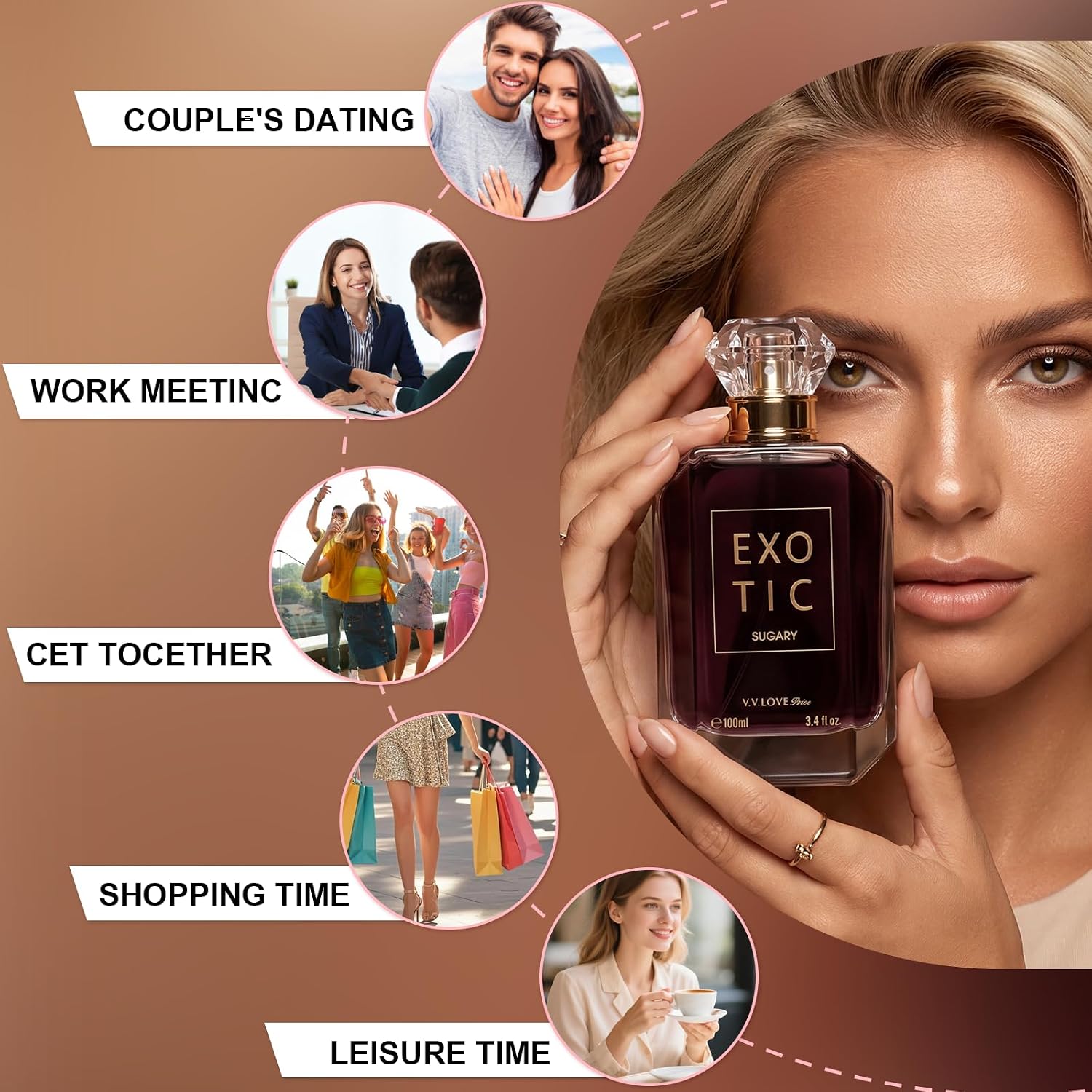 EXOTIC-SUGARY Eau de Parfum 3.4 fl oz – Sweet Vanilla Gourmand Perfume for Women, Brown Sugar & Warm Amber Scent, Long Lasting Cozy Fragrance, Great Value Size, Vegan & Cruelty-Free - Image 5