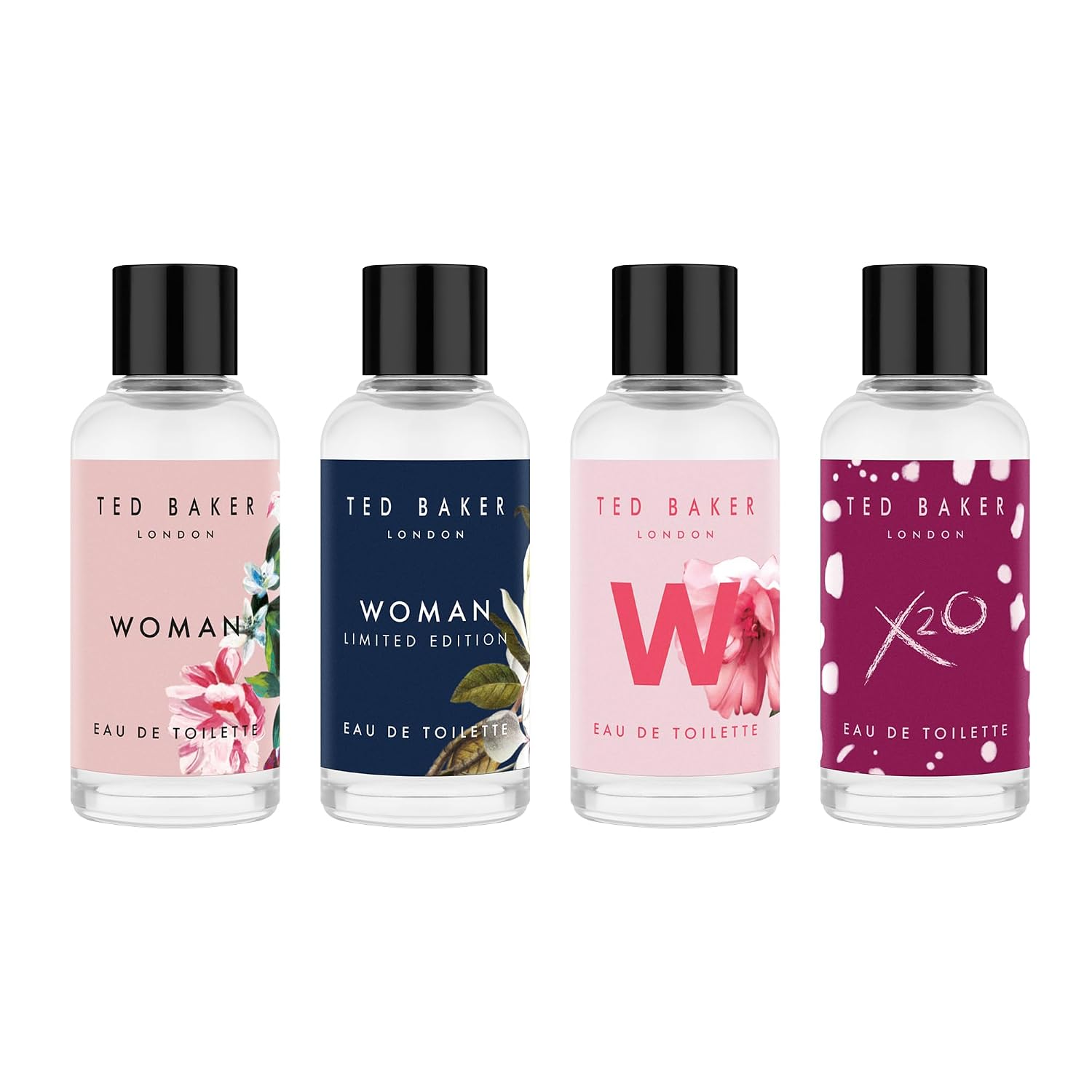 Ted Baker Mini Perfume Gift Set for Her Miniature Fragrances: Woman, Woman Limited Edition, W, X2O Travel Friendly, Floral & Fruity Eau de Toilette Collection 4 x 0.5 fl oz - Image 4