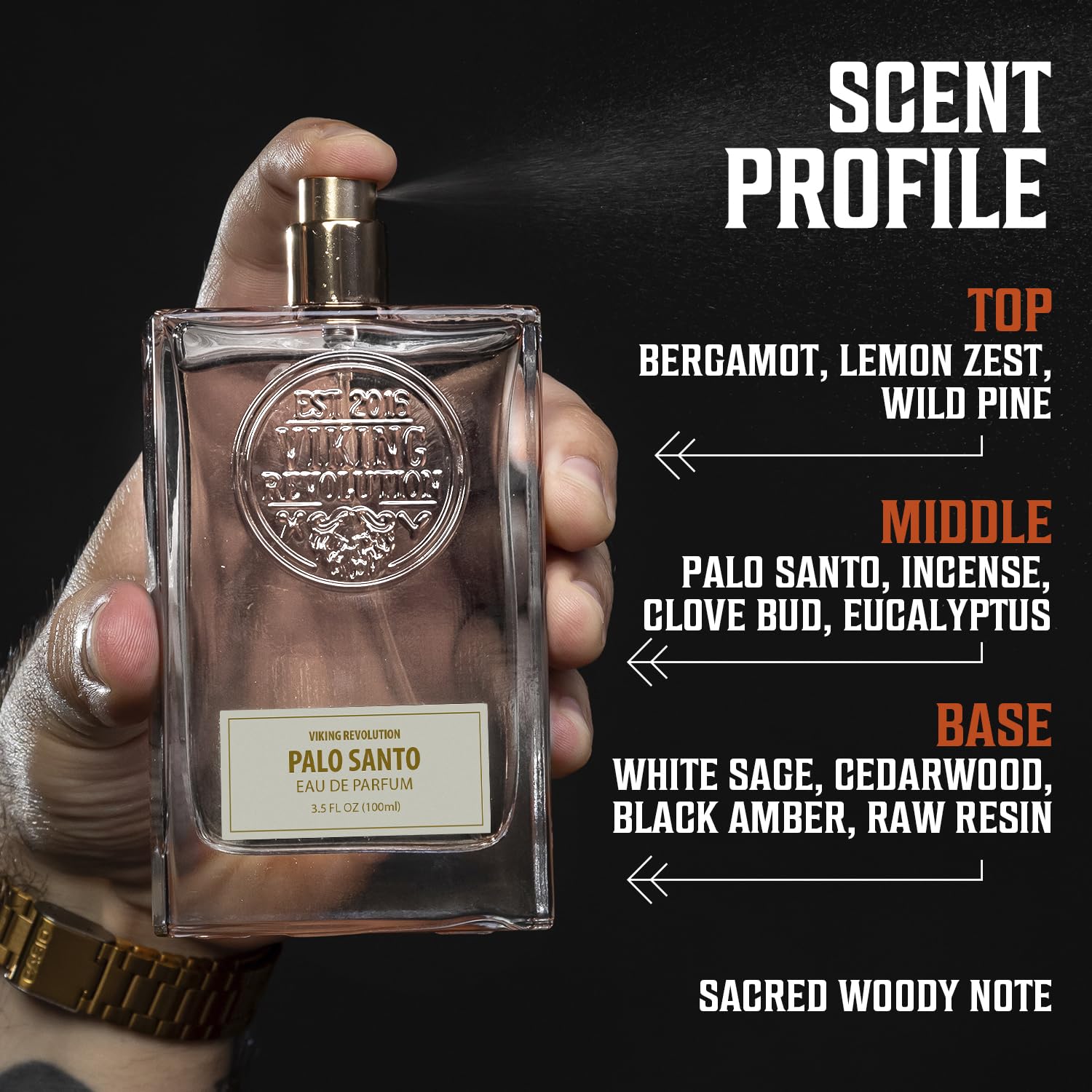 Viking Revolution Palo Santo Cologne for Men - Eau de Parfum - With notes of Palo Santo, Wild Pine, Bergamot, Incense, White Sage, Cedarwood, and Raw Resin - Gifts for Men 3.4 Fl Oz - Image 7